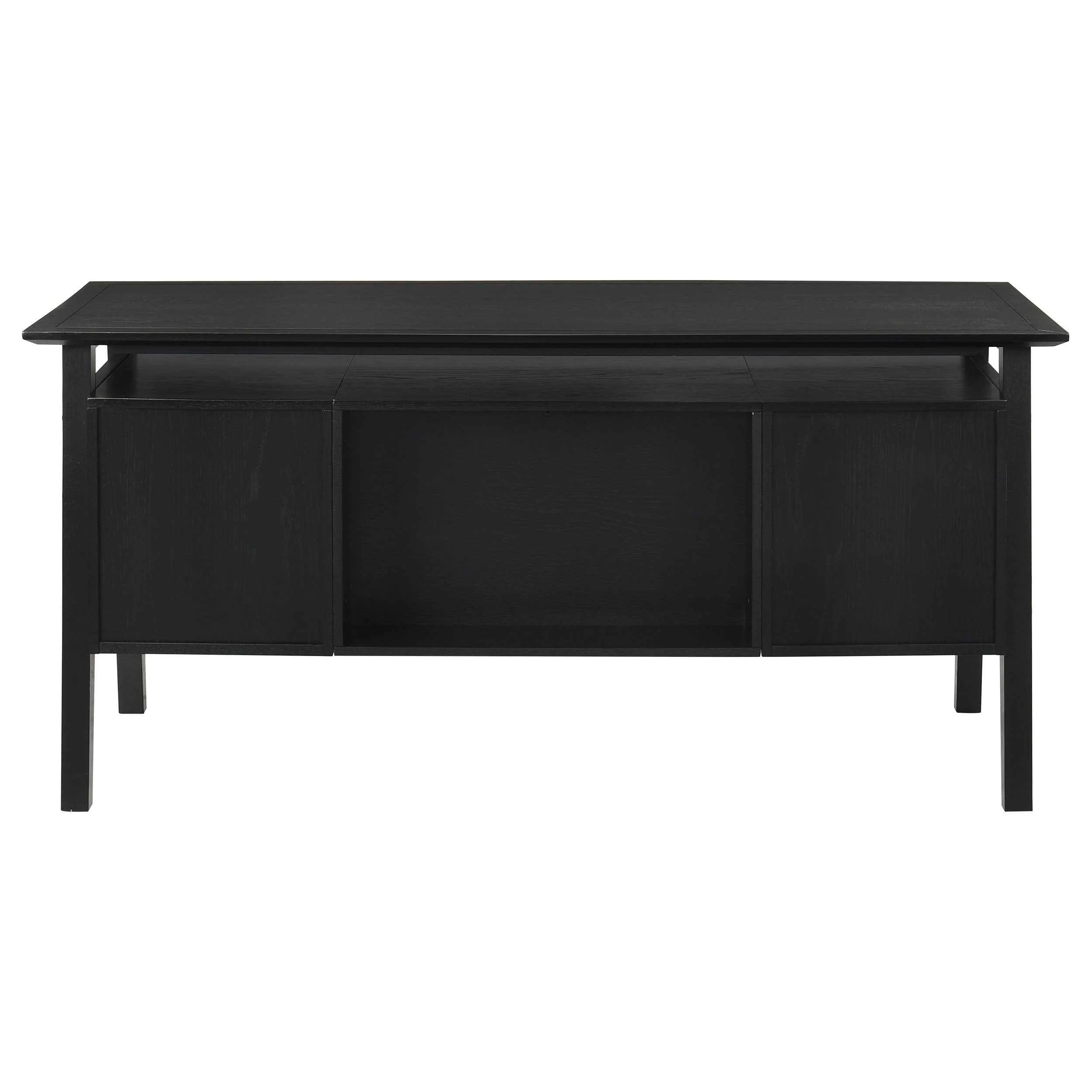 Goodson Black 64-inch 4-Drawer Double Pedestal Computer Desk - Image 9