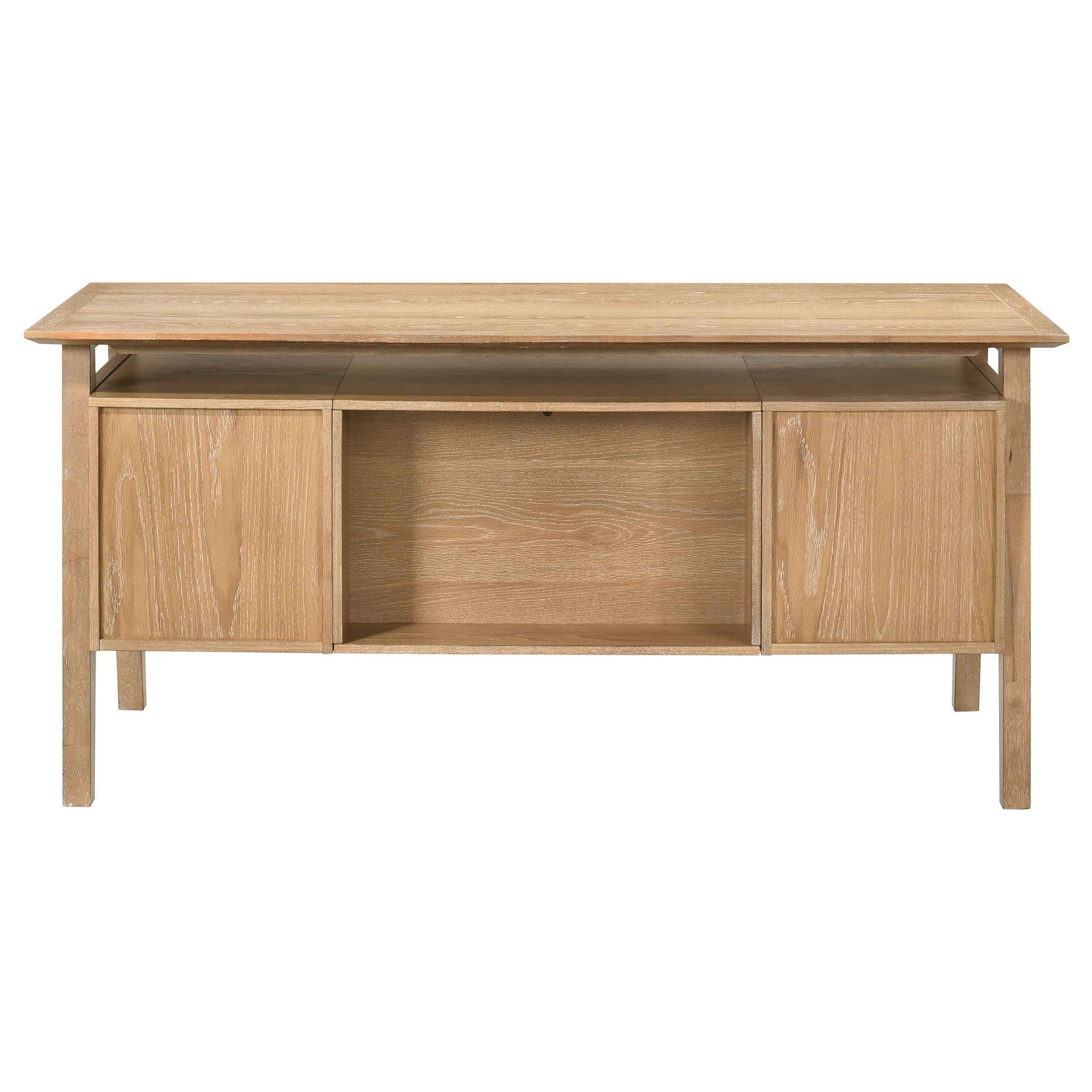 Goodson Distressed Light Brown 64-inch 4-Drawer Double Pedestal Computer Desk - Image 9