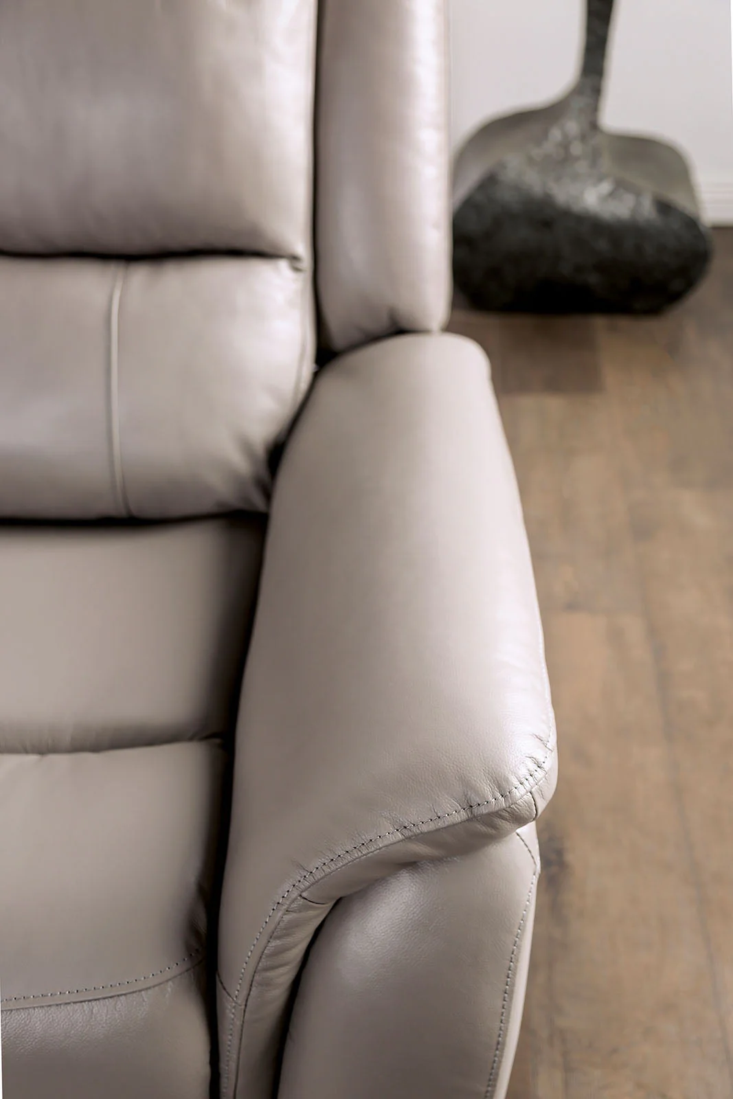 Gorgius Light Gray Top Grain Leather Match Power Reclining Sofa & Loveseat - Image 8