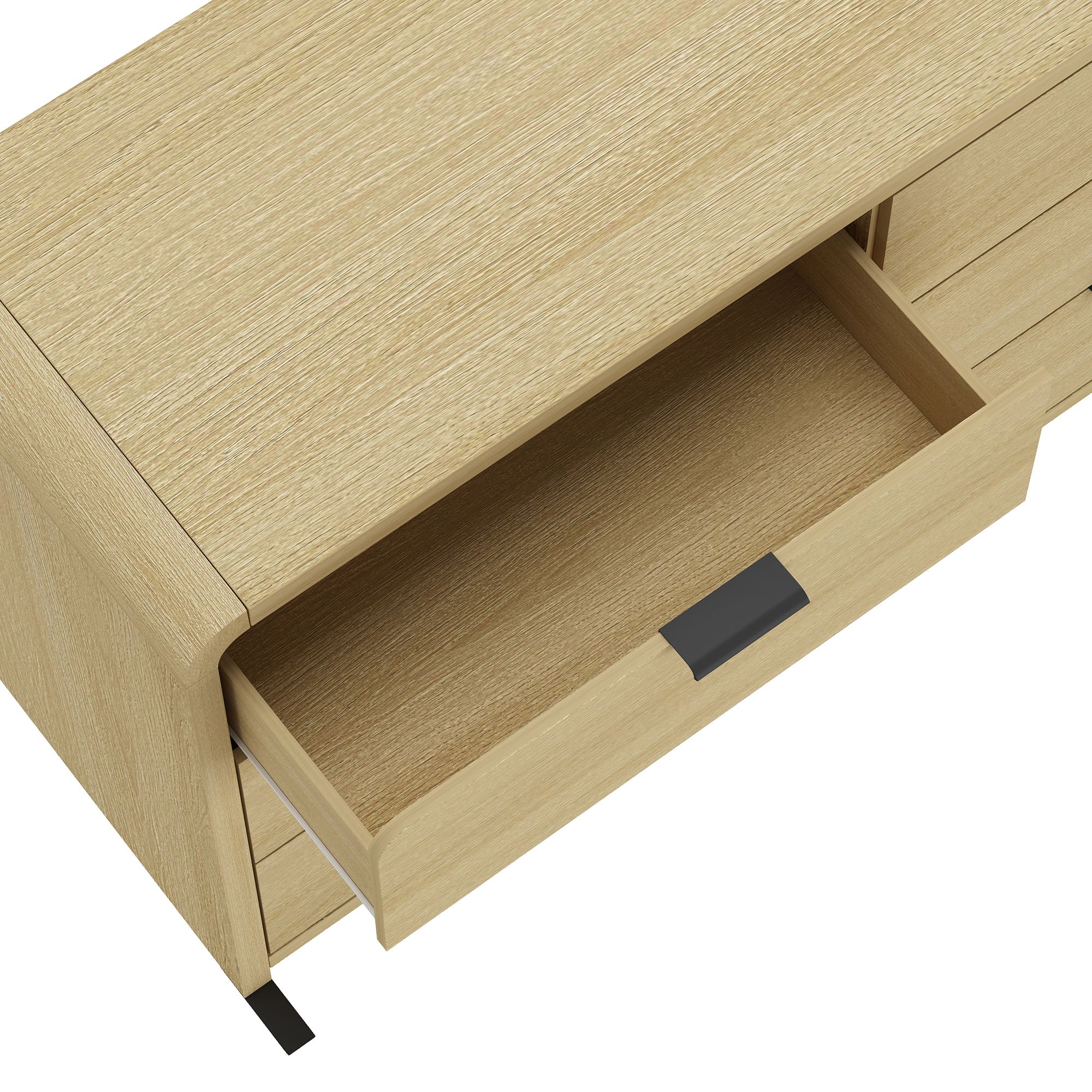 Grace 60" Double Dresser in Natural Oak and Black - Image 5
