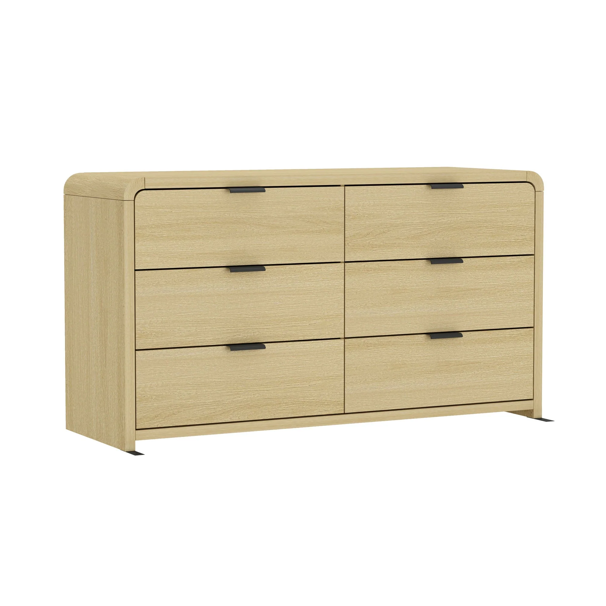 Grace 60" Double Dresser in Natural Oak and Black - Image 6
