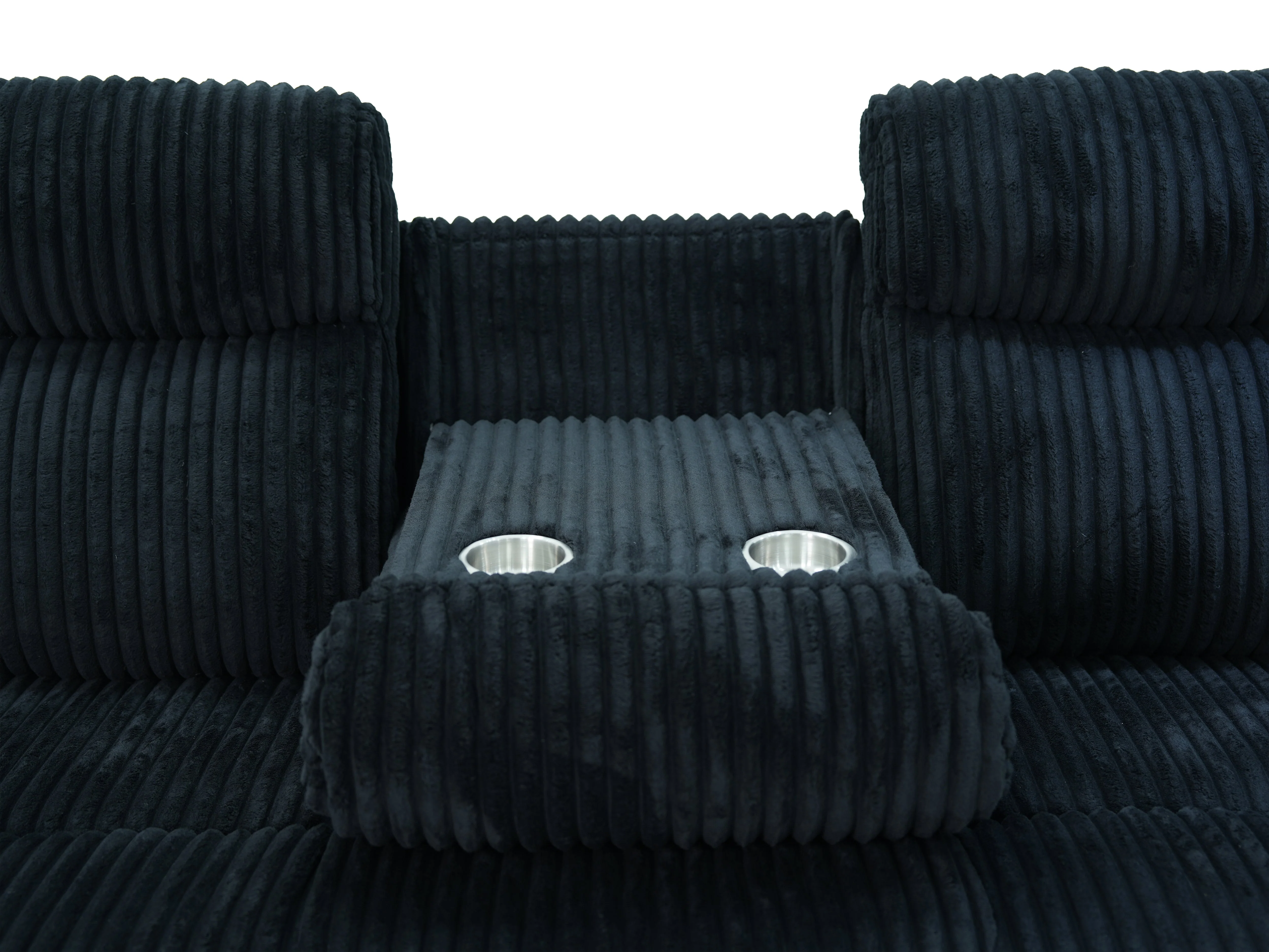 Grace Black Corduroy 3-Piece Reclining Set - Image 9