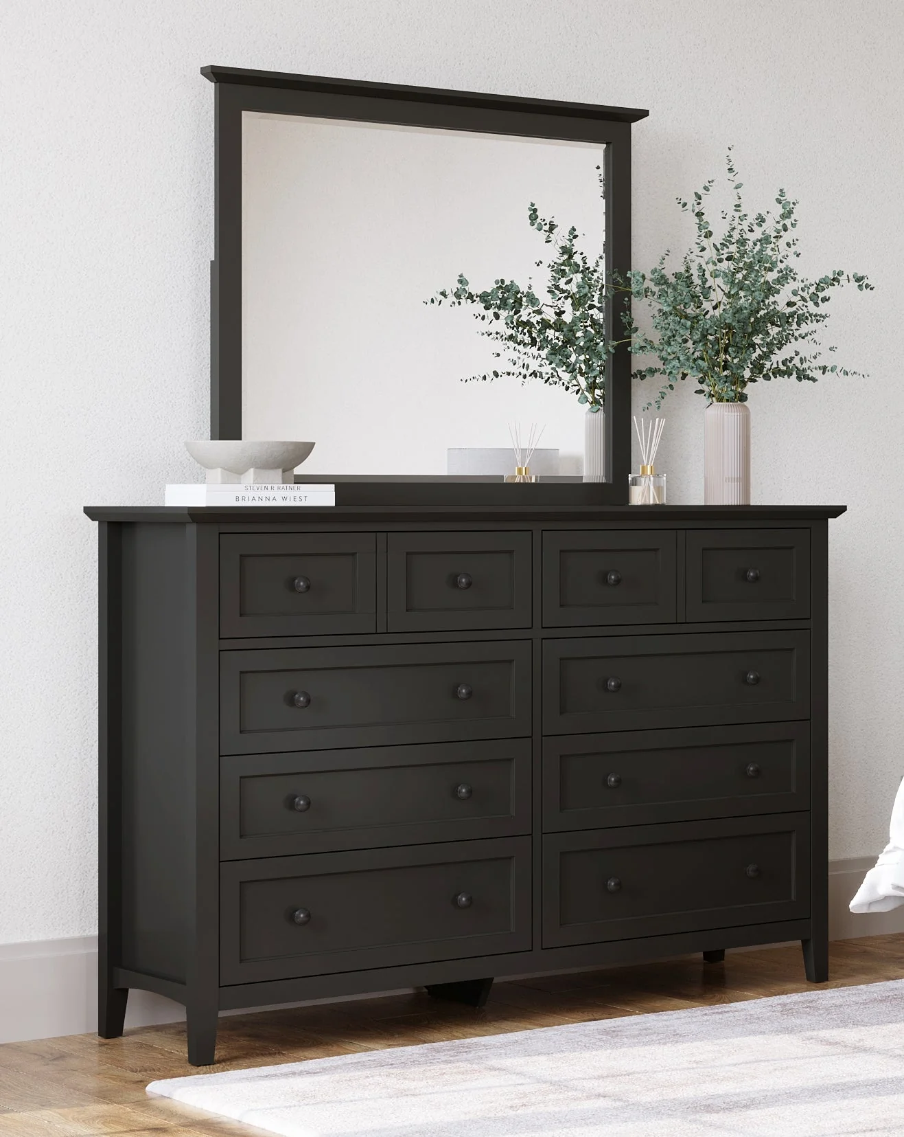 Grace Eight Drawer Dresser in Raven Black - Image 12