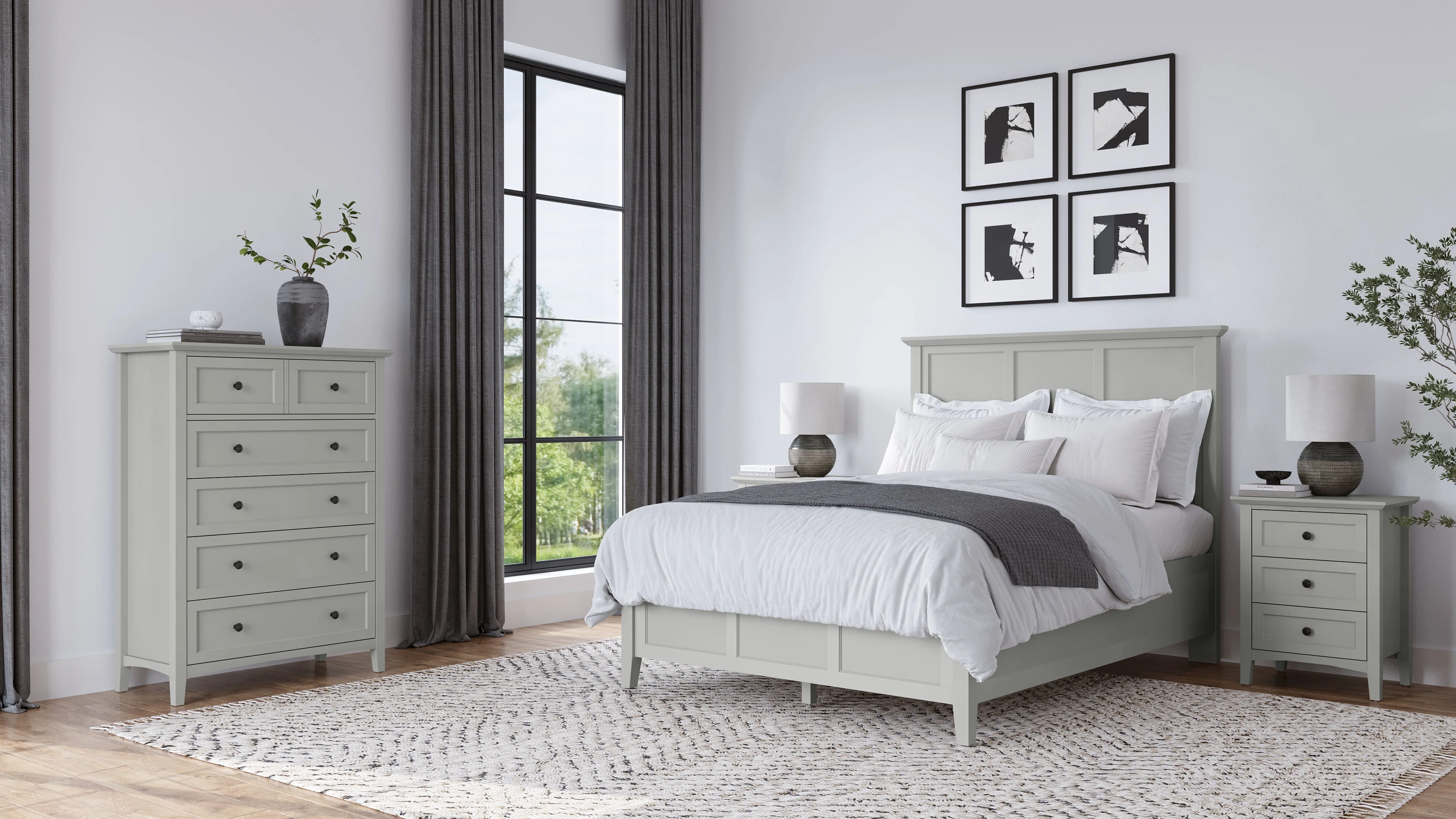 Grace Five Drawer Chest in Elephant Gray - Image 6