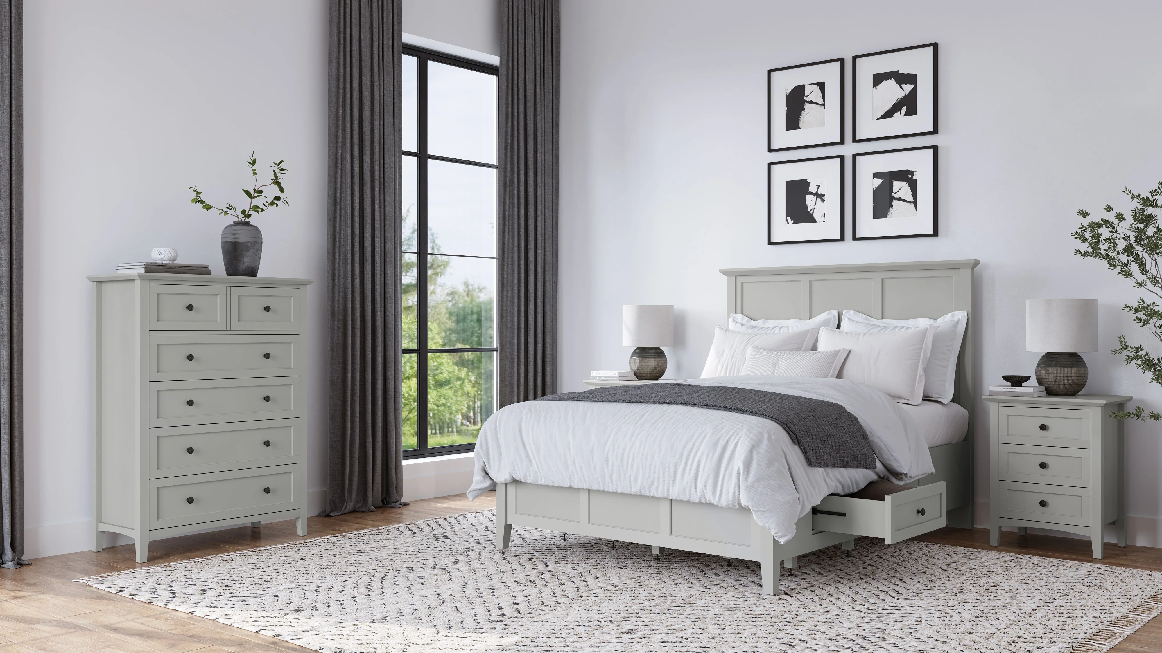 Grace Five Drawer Chest in Elephant Gray - Image 7