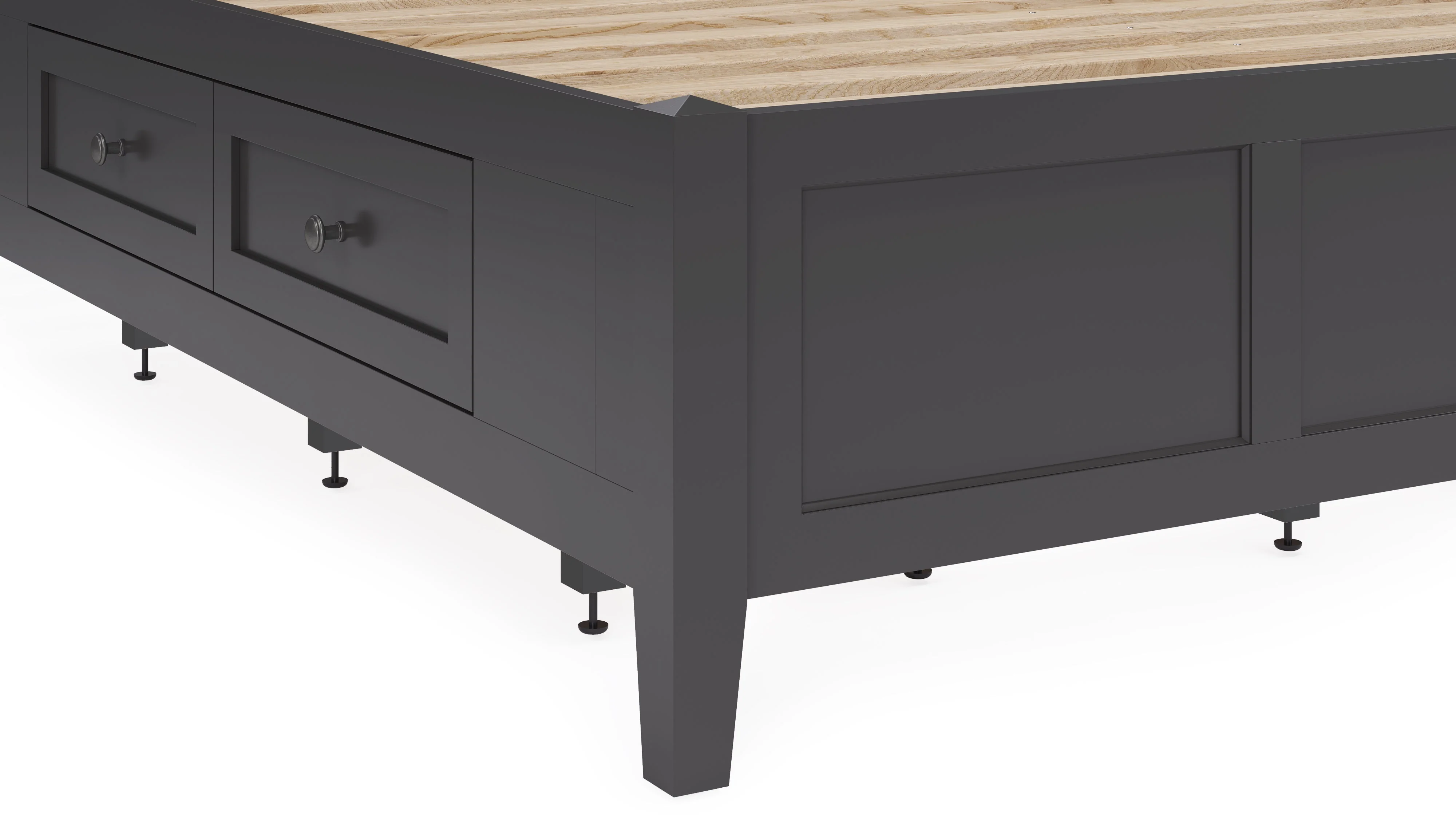 Grace Four Drawer Eastern King Platform Storage Bed in Raven Black - Image 10