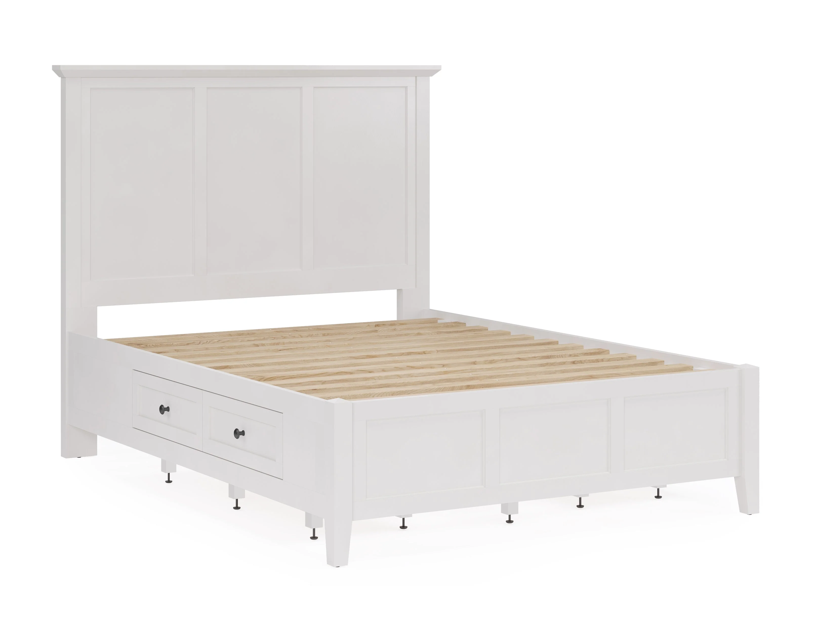 Grace Four Drawer Eastern King Platform Storage Bed in Snowfall White - Image 10