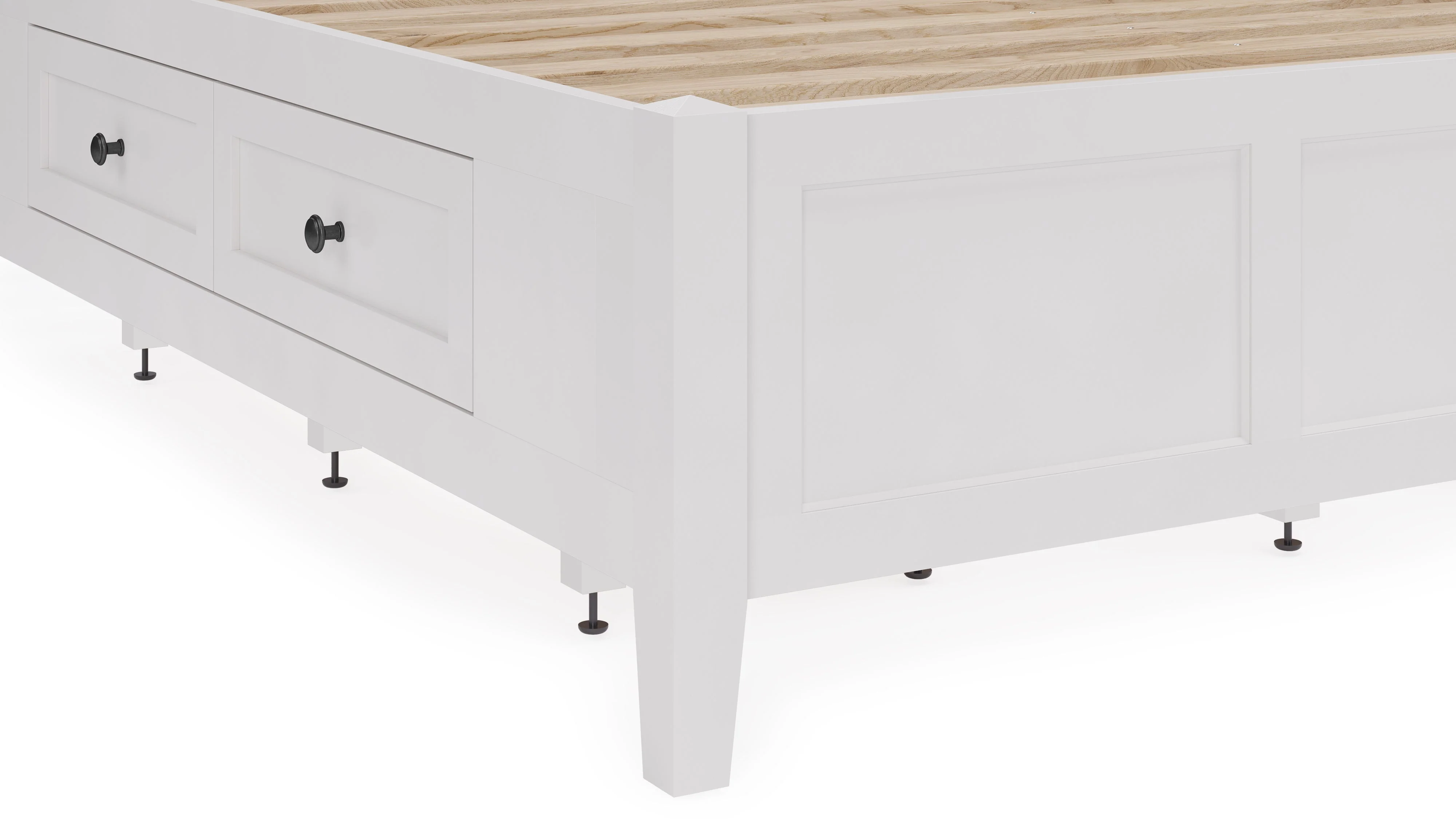 Grace Four Drawer Eastern King Platform Storage Bed in Snowfall White - Image 4
