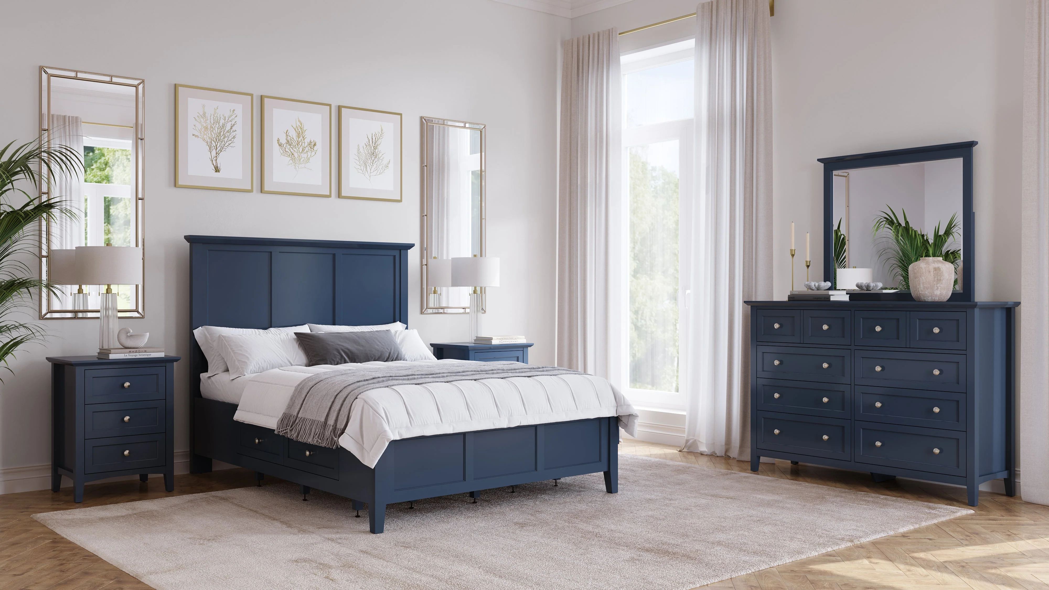 Grace Four Drawer Queen Platform Storage Bed in Blueberry - Image 10