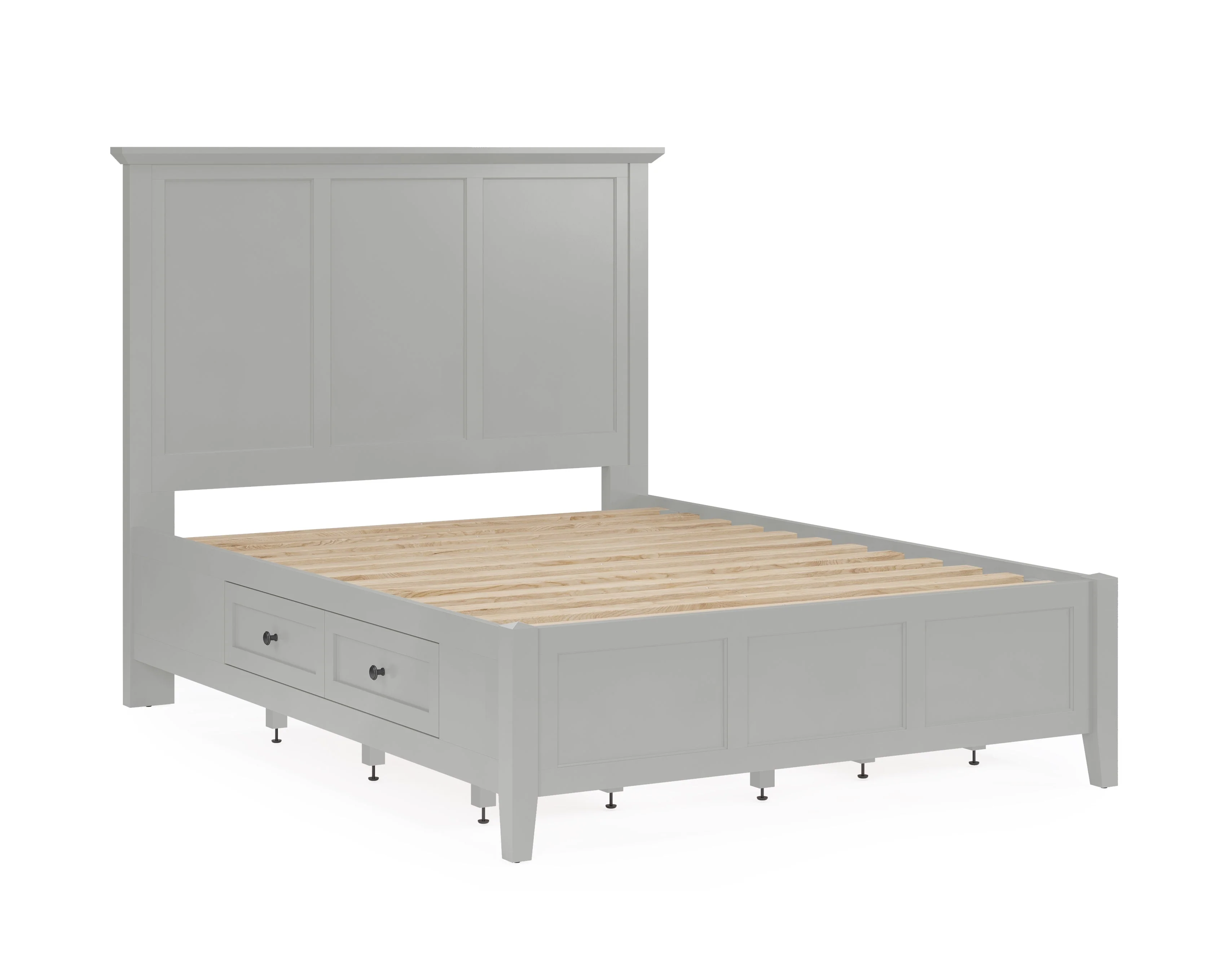 Grace Four Drawer Queen Platform Storage Bed in Elephant Gray - Image 7