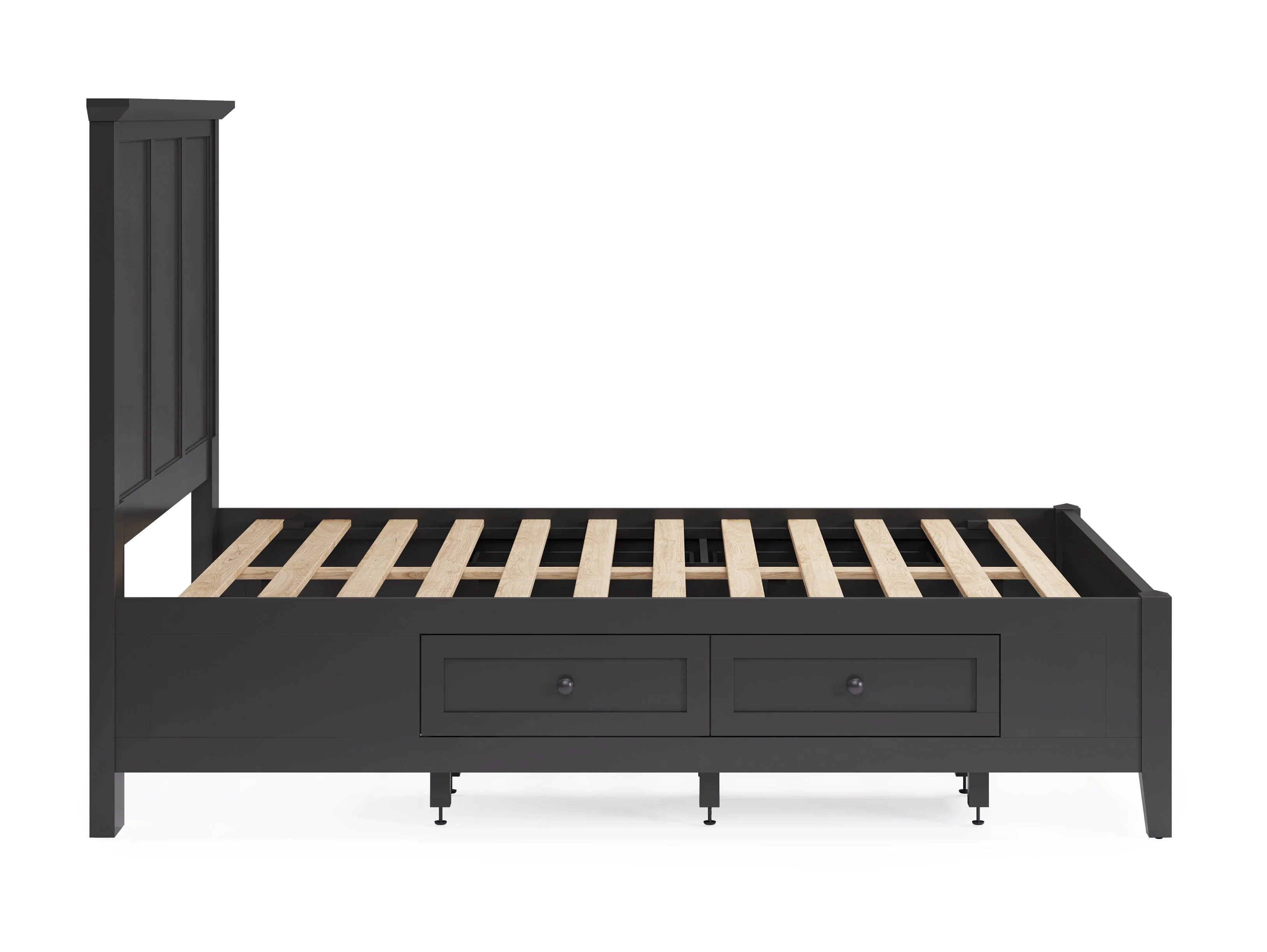 Grace Four Drawer Queen Platform Storage Bed in Raven Black - Image 7
