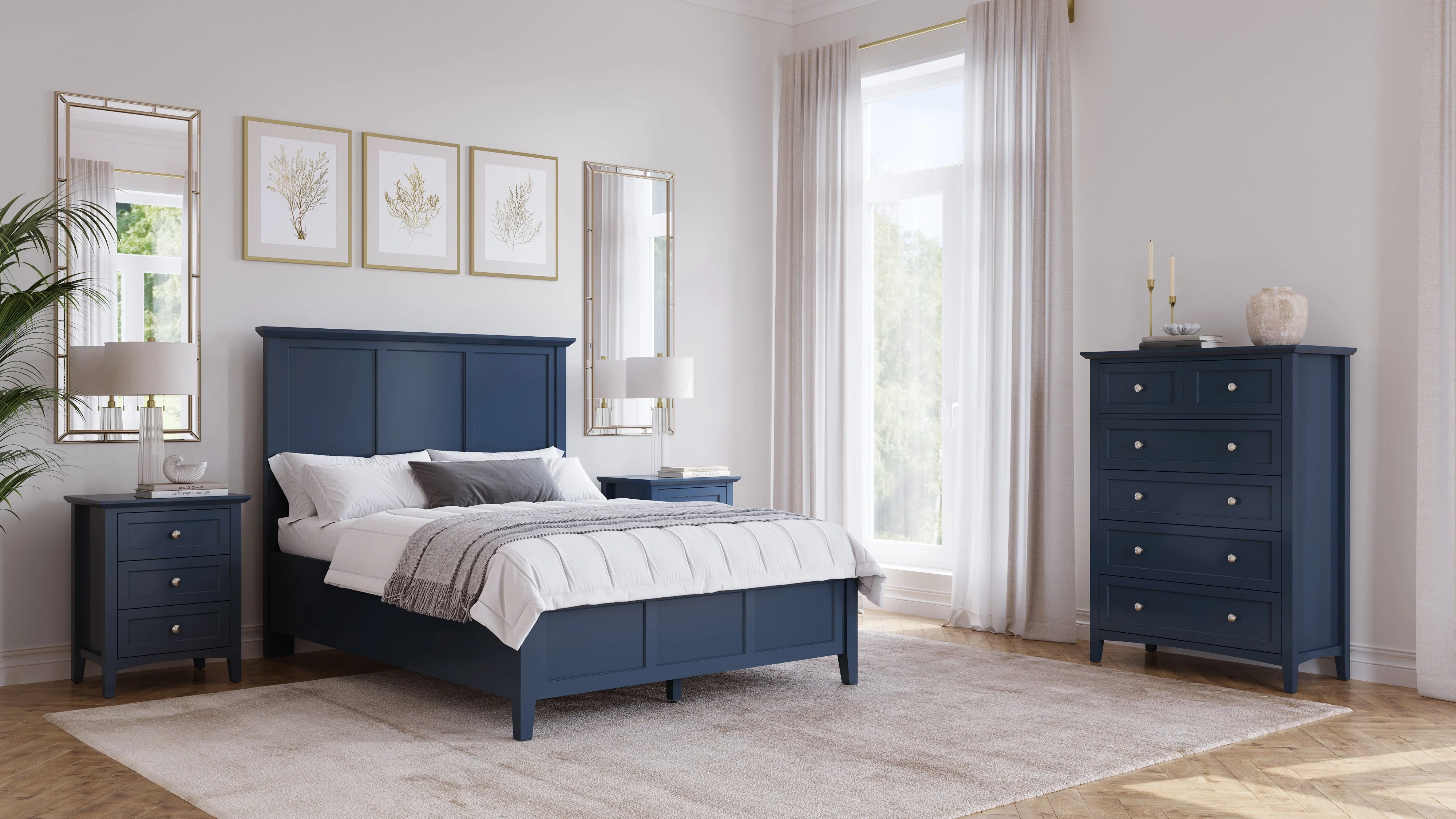Grace Three California King Panel Bed in Blueberry - Image 9