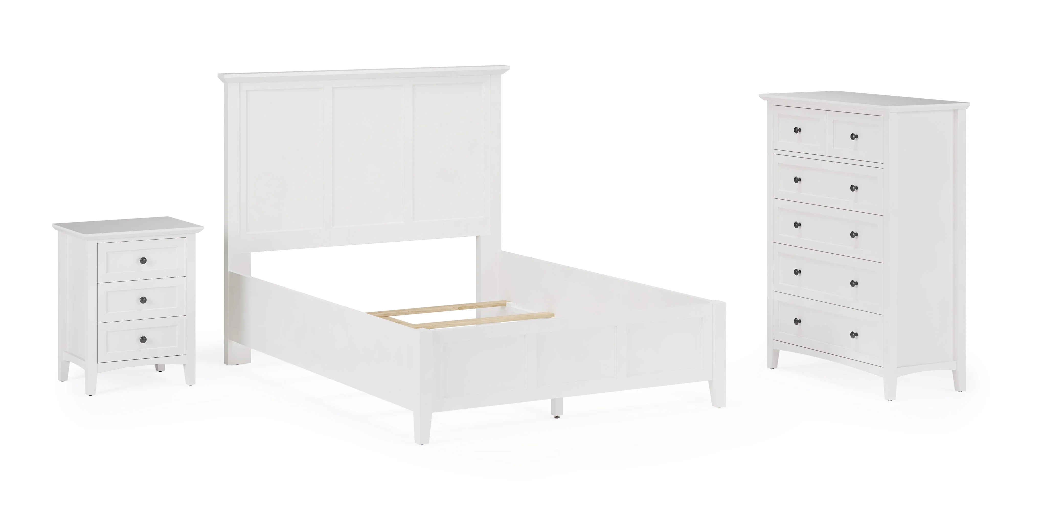 Grace Three Drawer Nightstand in Snowfall White - Image 10