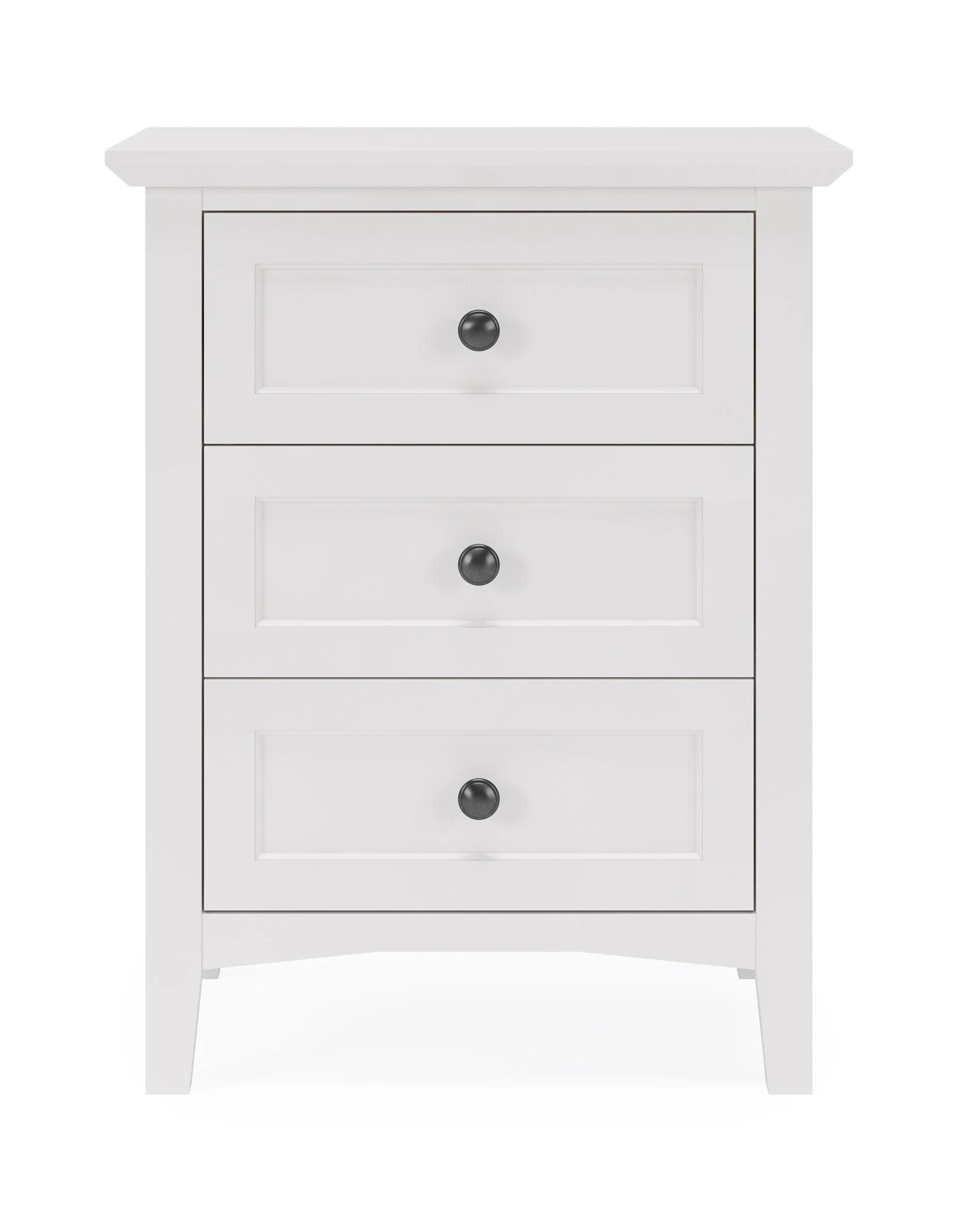 Grace Three Drawer Nightstand in Snowfall White - Image 3