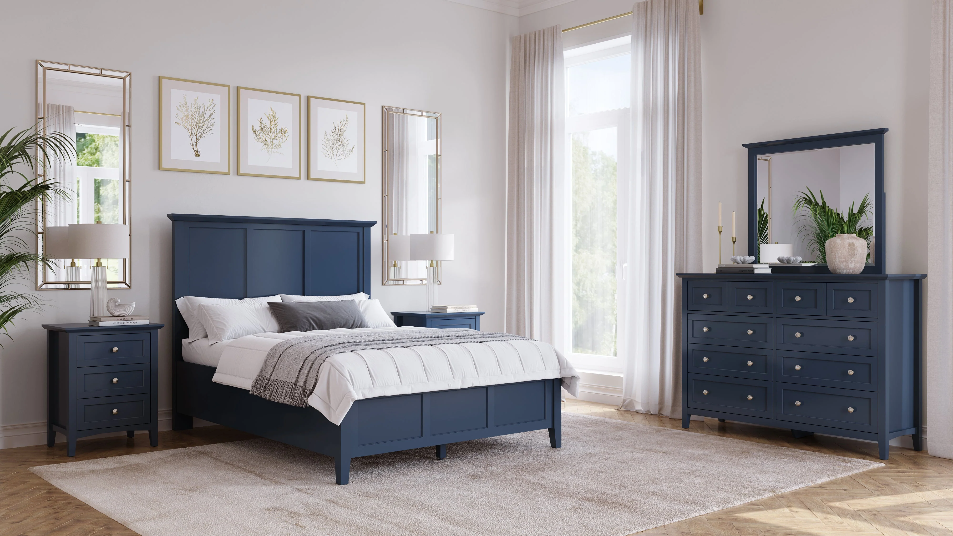 Grace Three Eastern King Panel Bed in Blueberry - Image 10