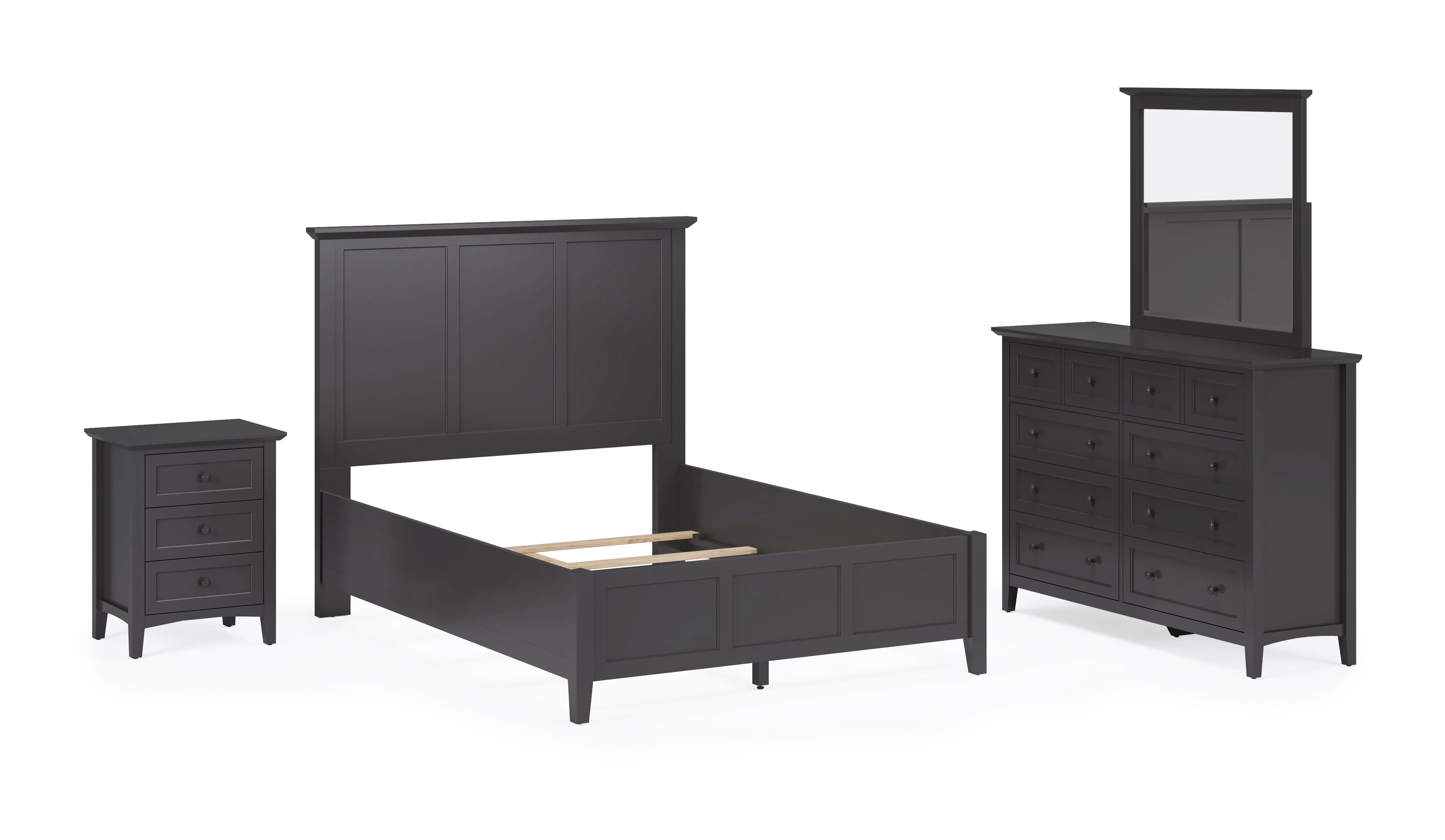 Grace Three Eastern King Panel Bed in Raven Black - Image 10