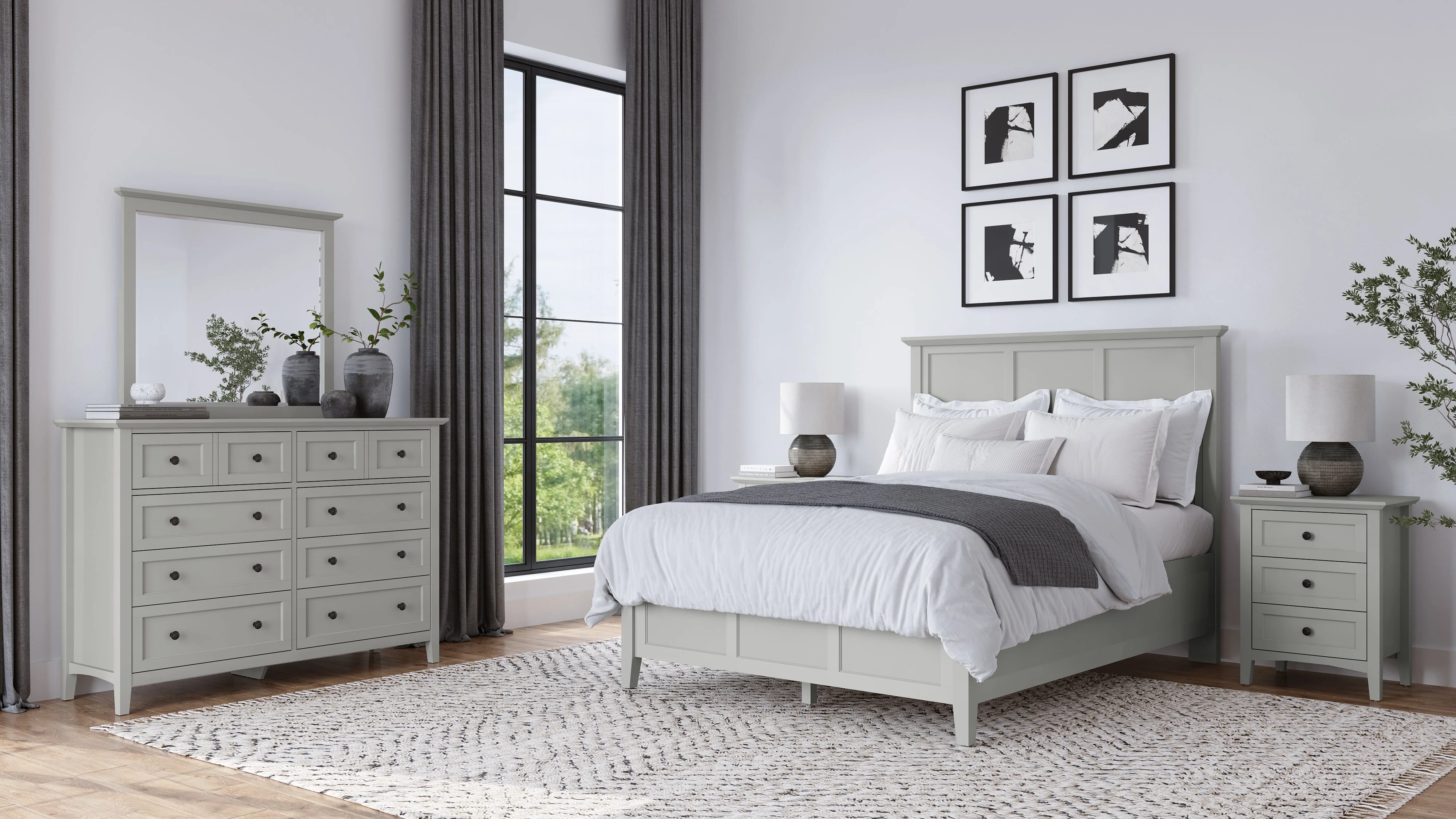 Grace Wall or Dresser Mirror in Elephant Grey - Image 4