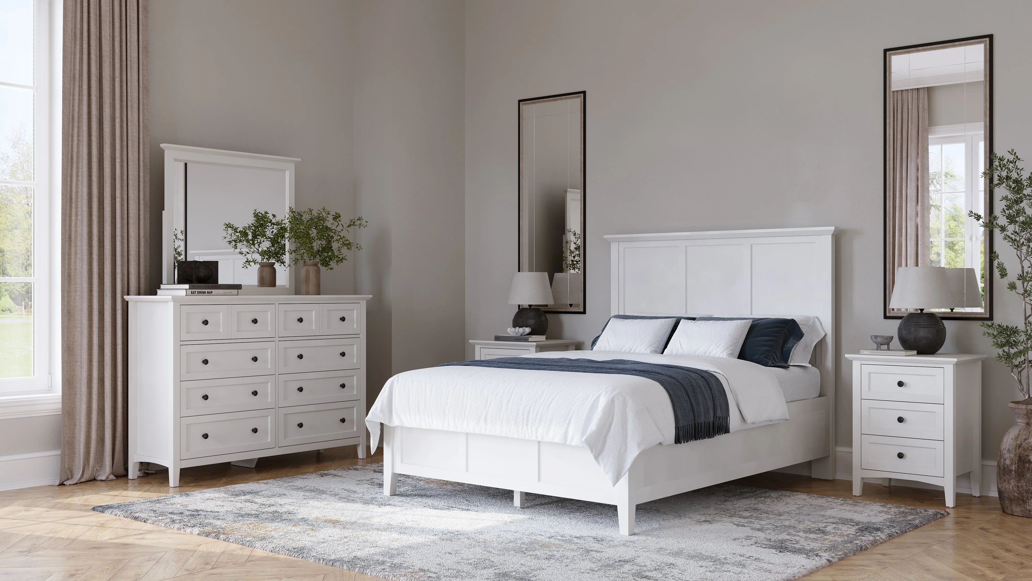 Grace Wall or Dresser Mirror in Snowfall White - Image 9
