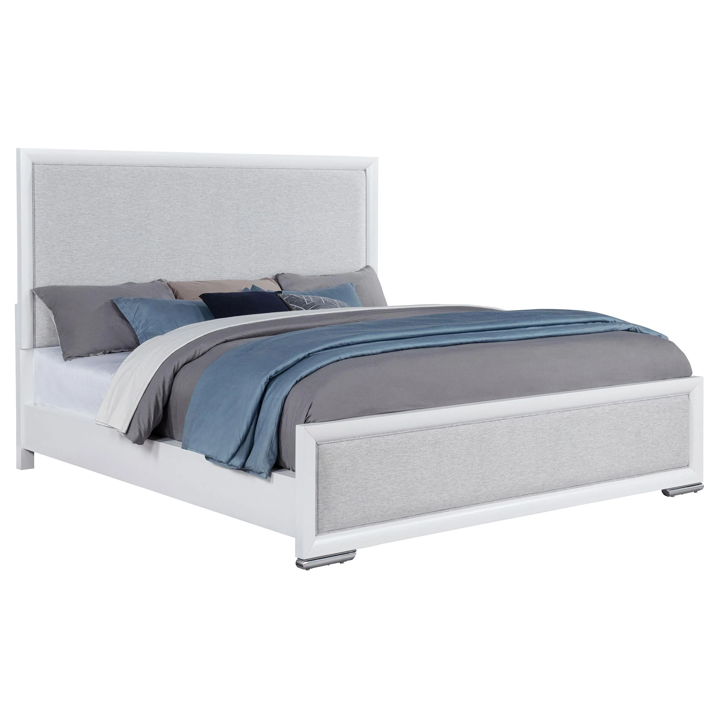 Gracemont Gray and White 57-inch California King Panel Bed - Image 2