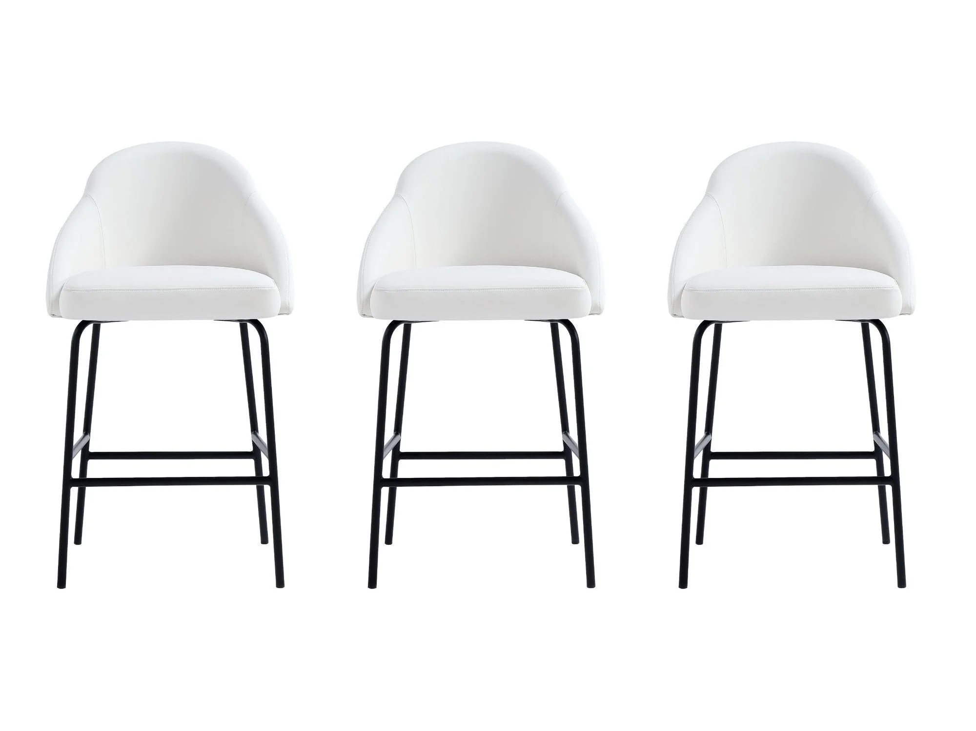 Gracie Counter Stool in White and Black (set of 3)