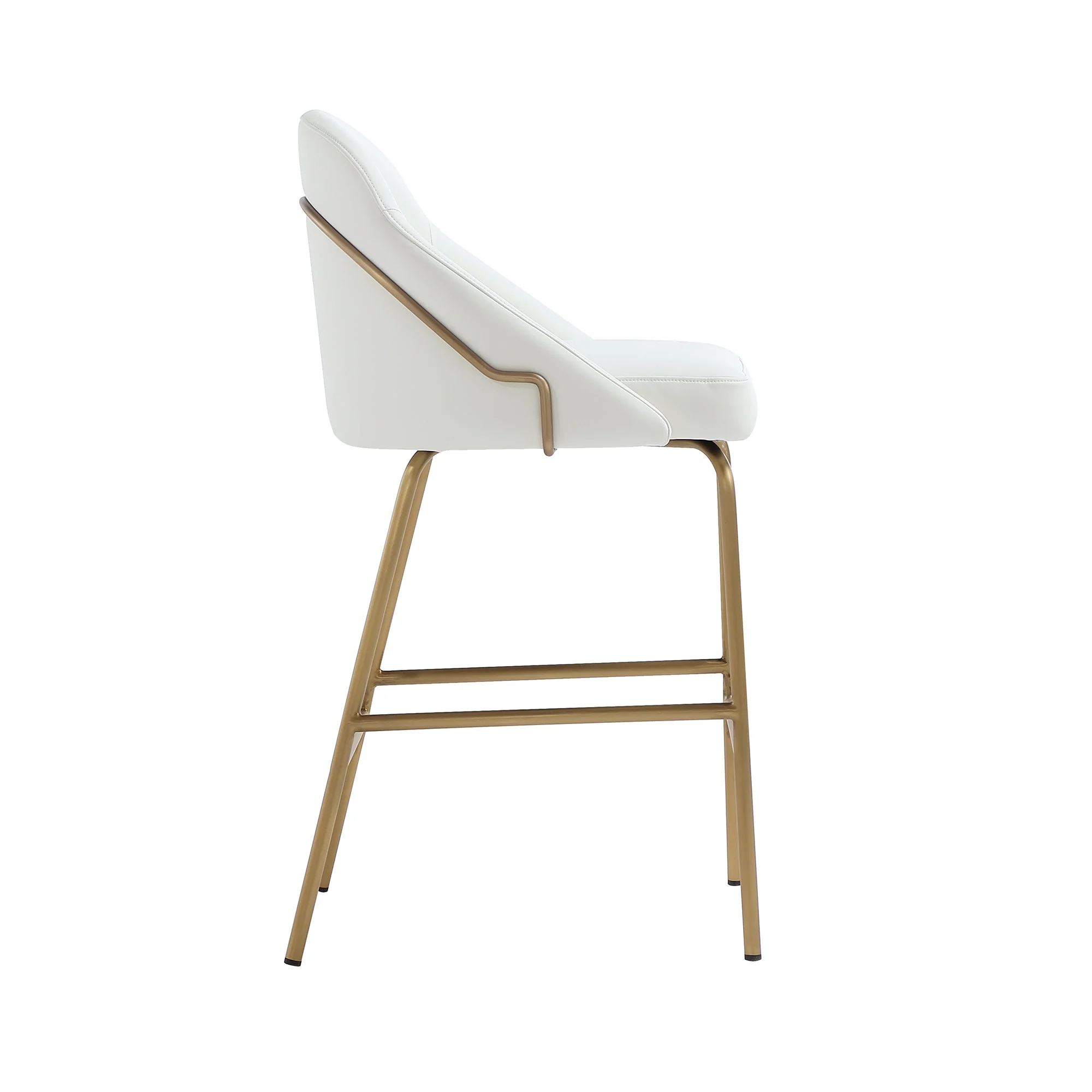 Gracie Counter Stool in White and Gold (set of 3) - Image 7