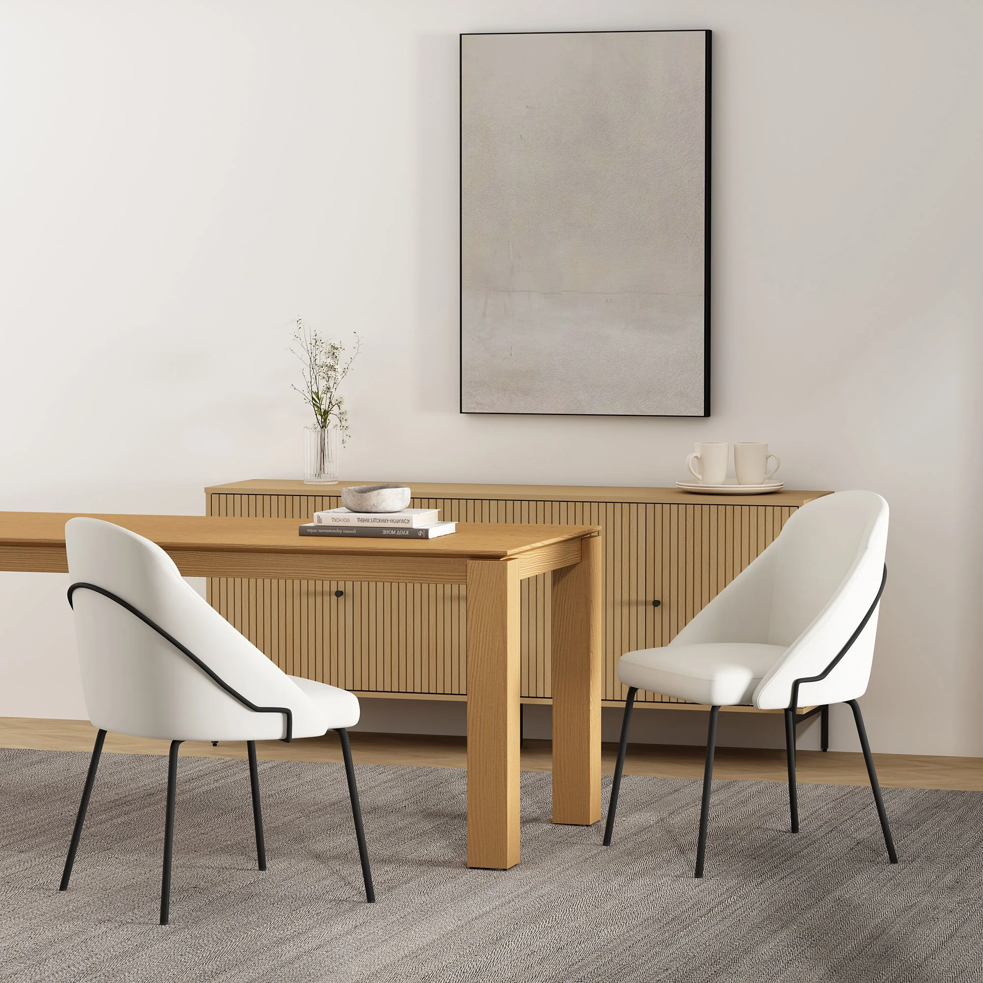 Gracie Dining Chair in White and Black (set of 2) - Image 2