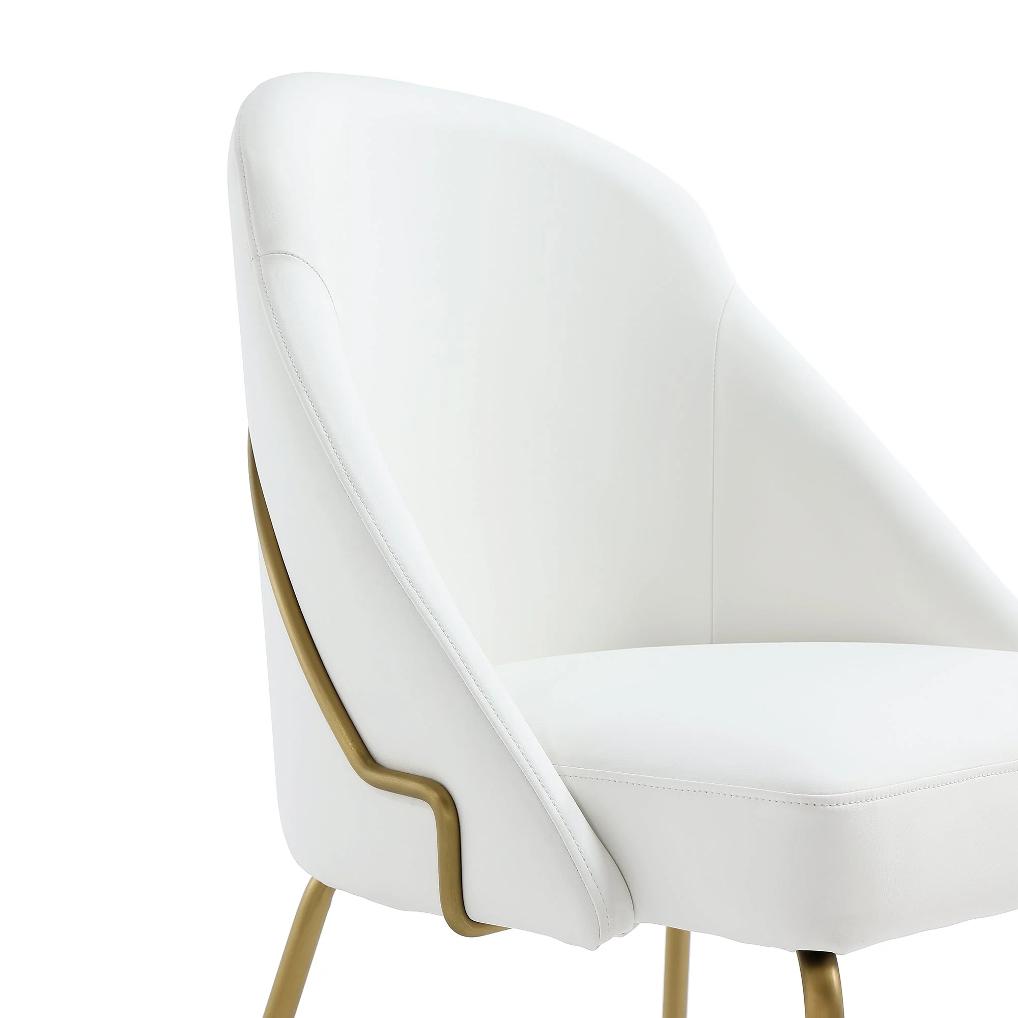 Gracie Dining Chair in White and Gold (set of 2) - Image 5