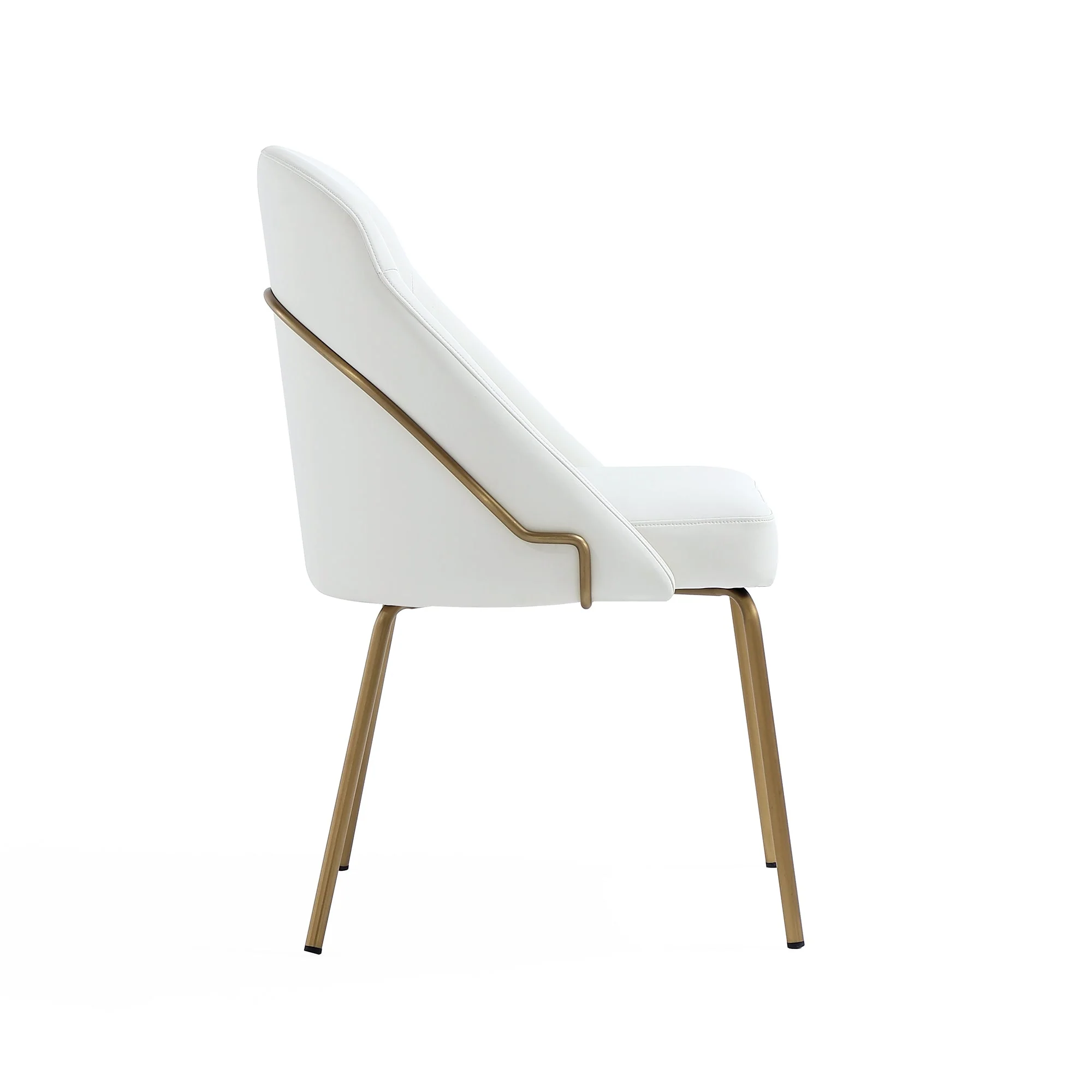 Gracie Dining Chair in White and Gold (set of 2) - Image 7