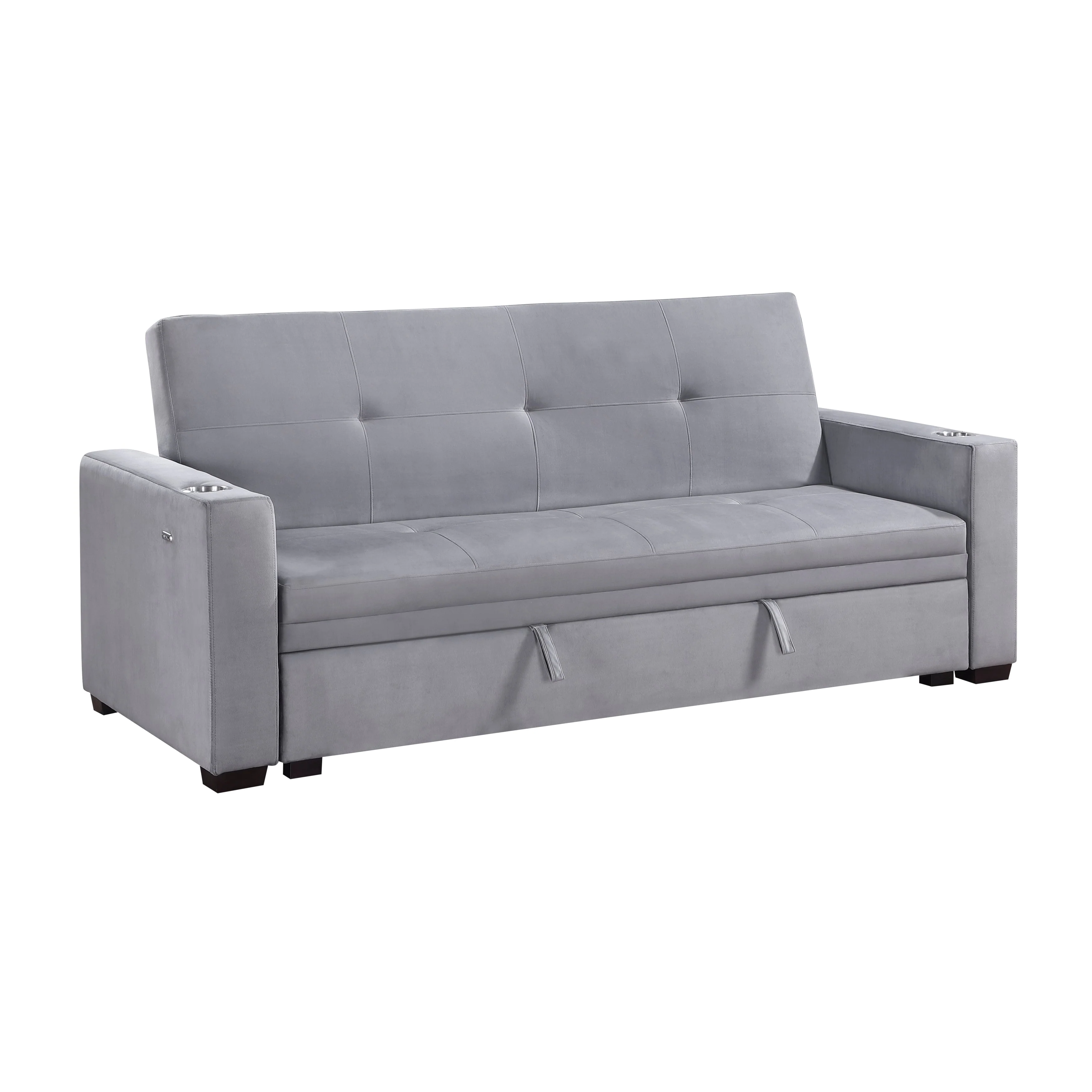 Grady Gray Convertible Sofa with Hidden Storage - Image 4
