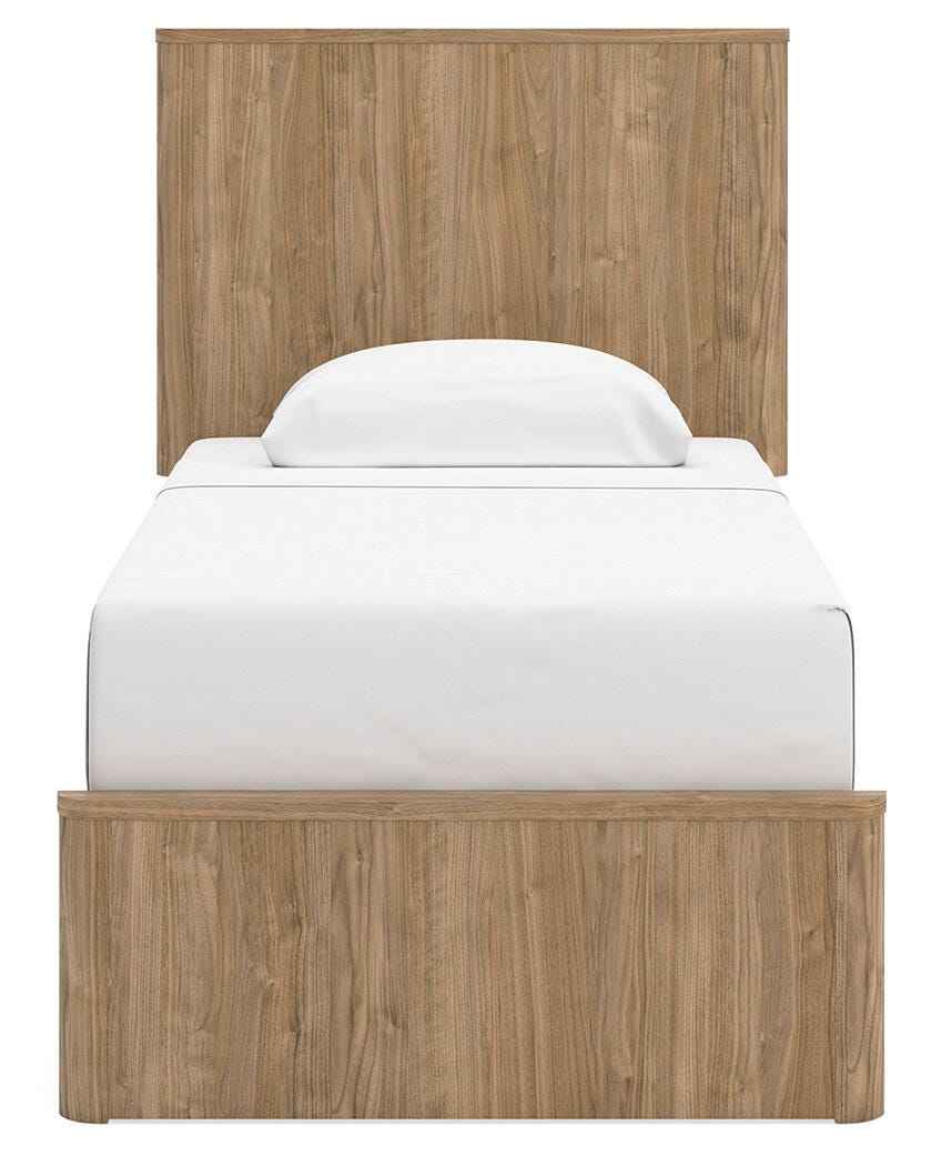 Gramburg Warm Natural Brown Twin Panel Platform Bed - Image 5