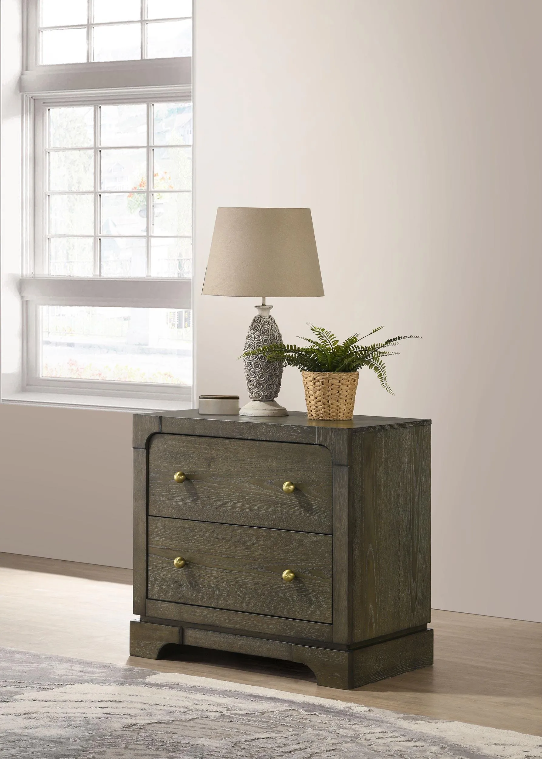 Gran Park Dark Cocoa 2-drawer Nightstand Bedside Table