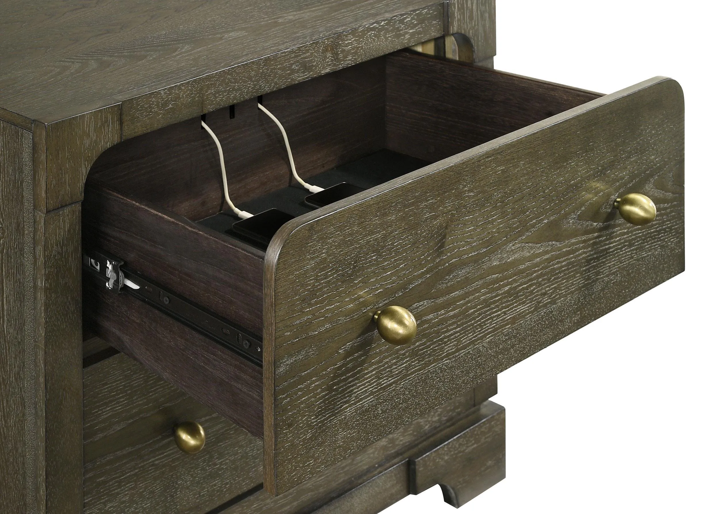 Gran Park Dark Cocoa 2-drawer Nightstand Bedside Table - Image 11