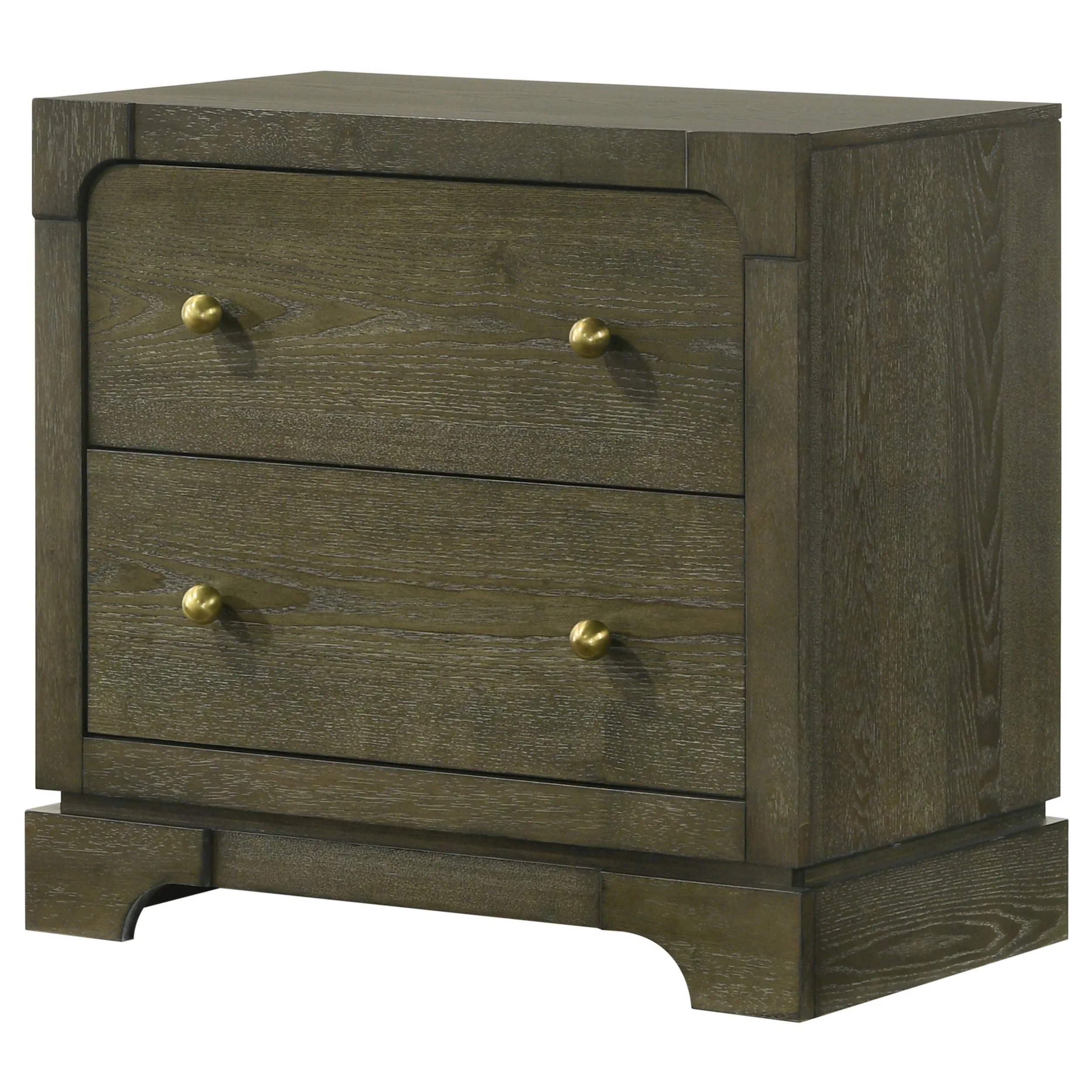 Gran Park Dark Cocoa 2-drawer Nightstand Bedside Table - Image 3