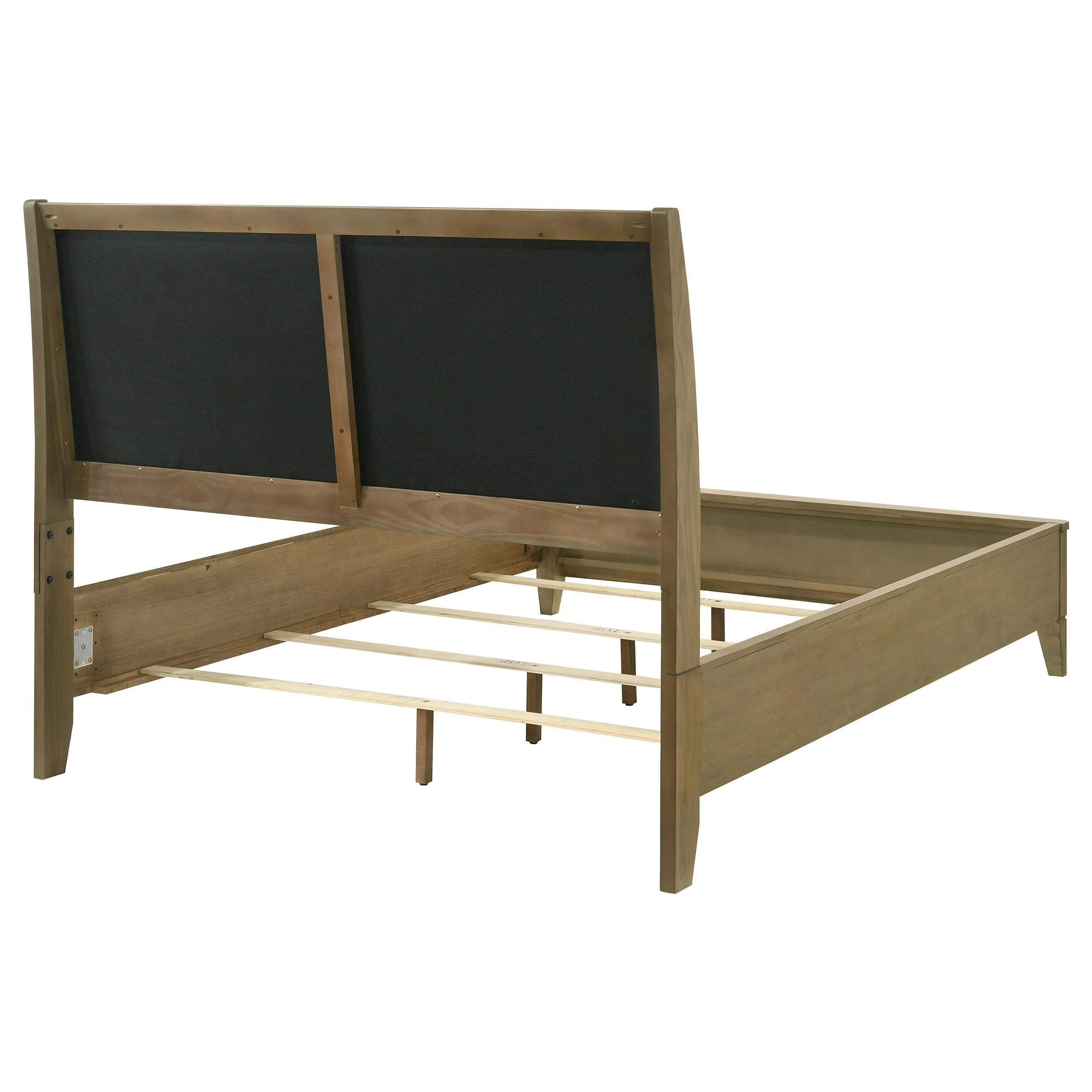 Granada Natural Pine Upholstered Eastern King Panel Bed - Image 4