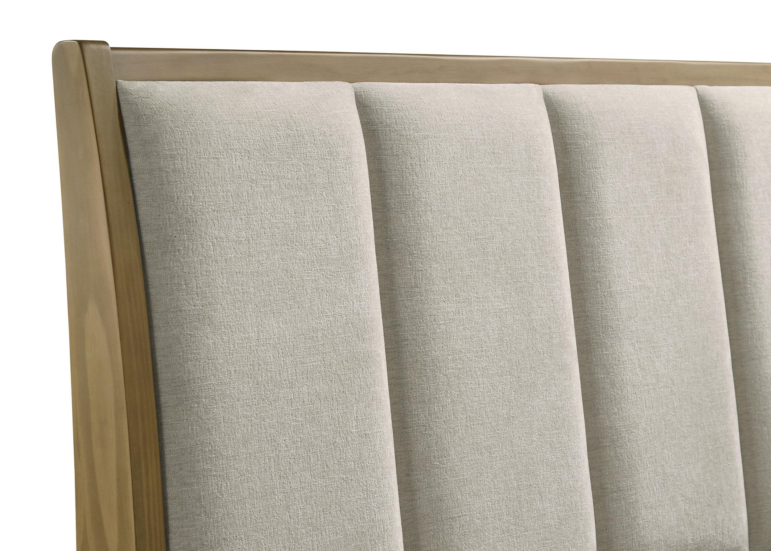 Granada Natural Pine Upholstered Eastern King Panel Bed - Image 5