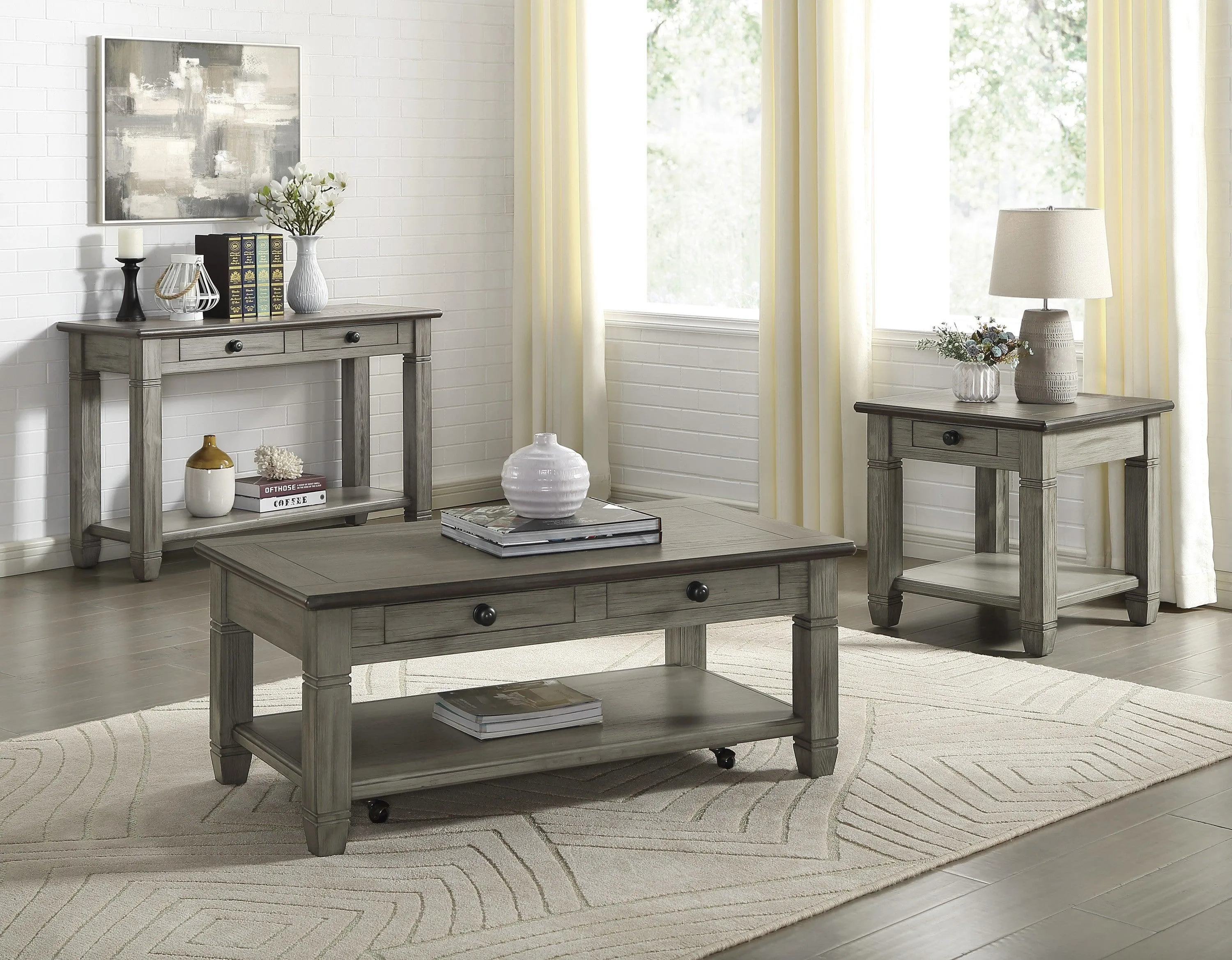 Granby Antique Gray End Table - Image 2