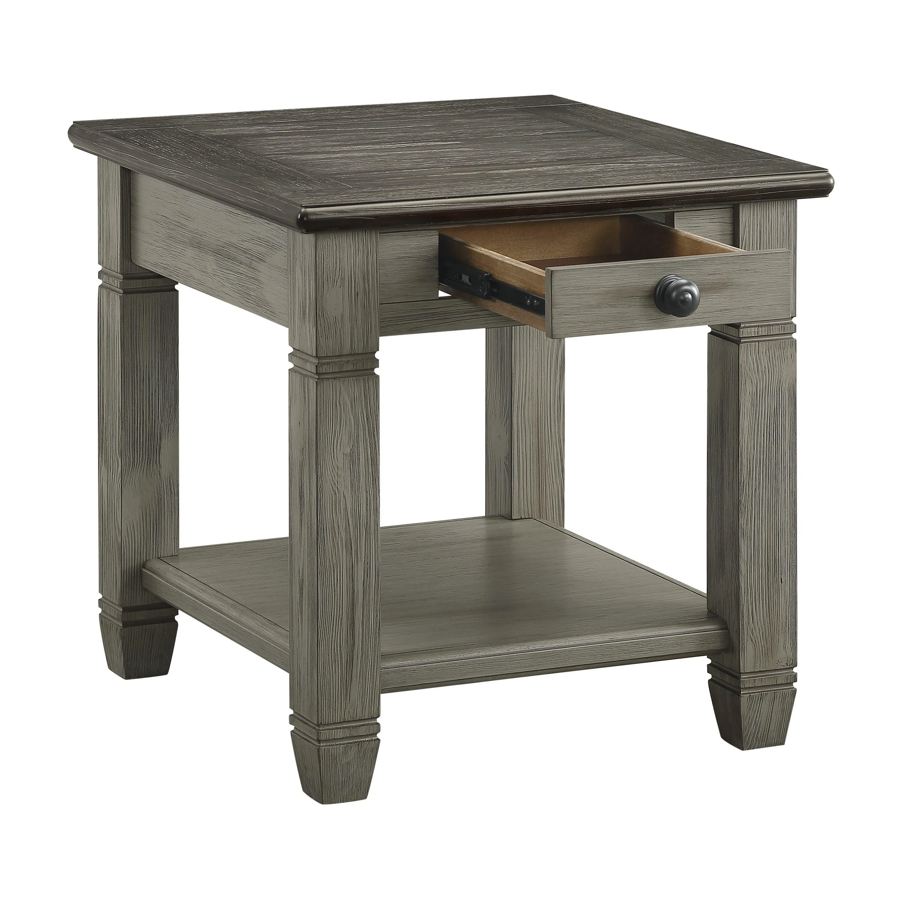 Granby Antique Gray End Table - Image 4