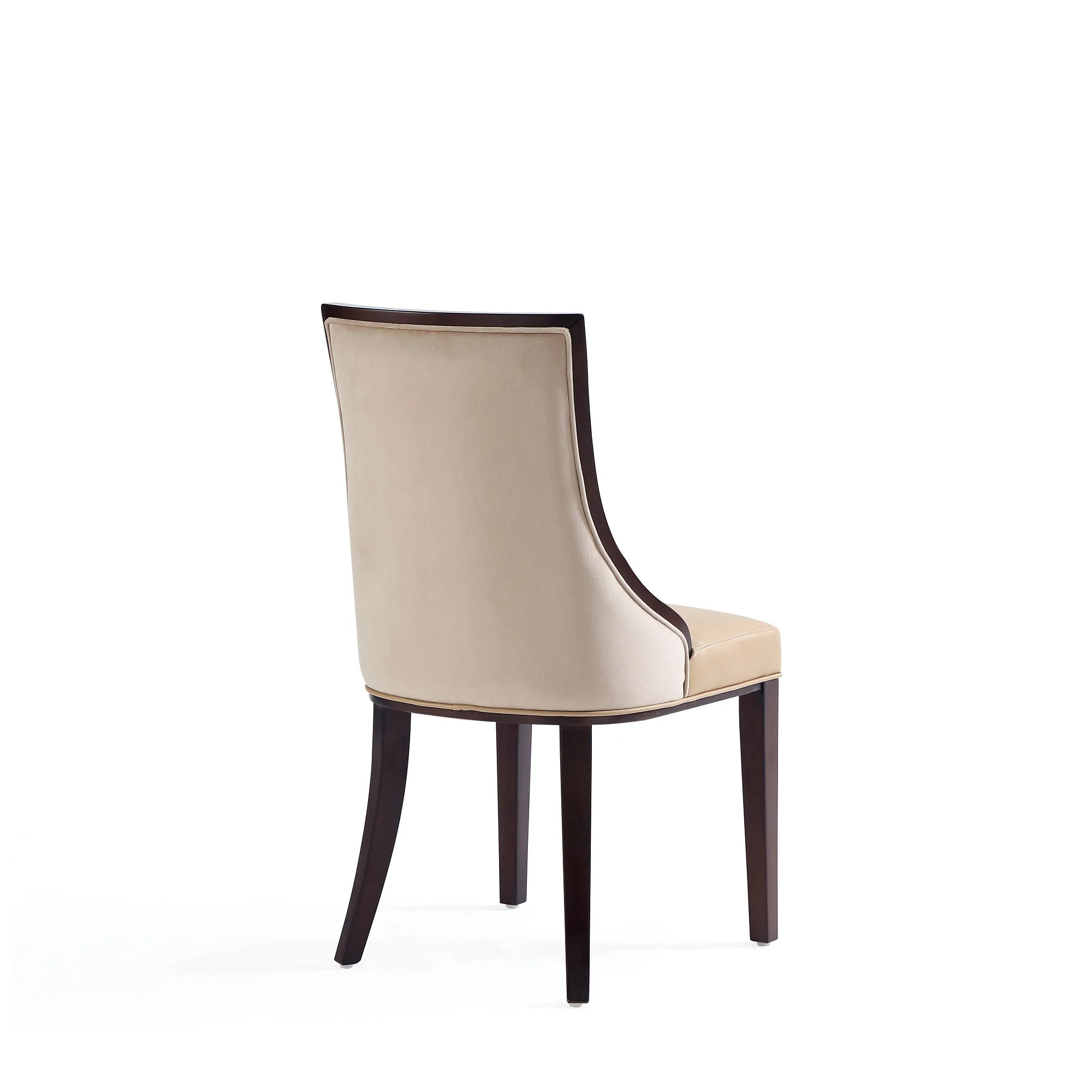 Grand Faux Leather and Velvet Dining Chair in Tan (set of 2) - Image 7