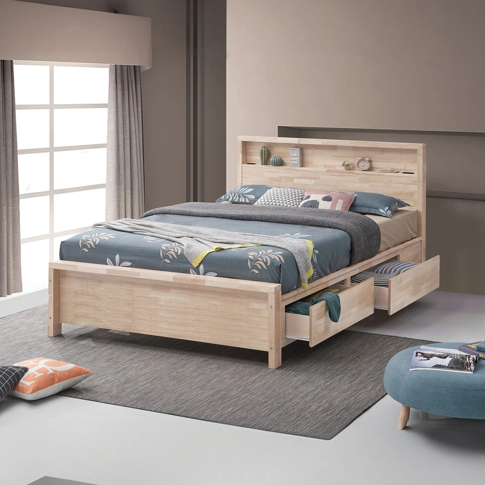 Grange White Wash Twin Bed - Image 2