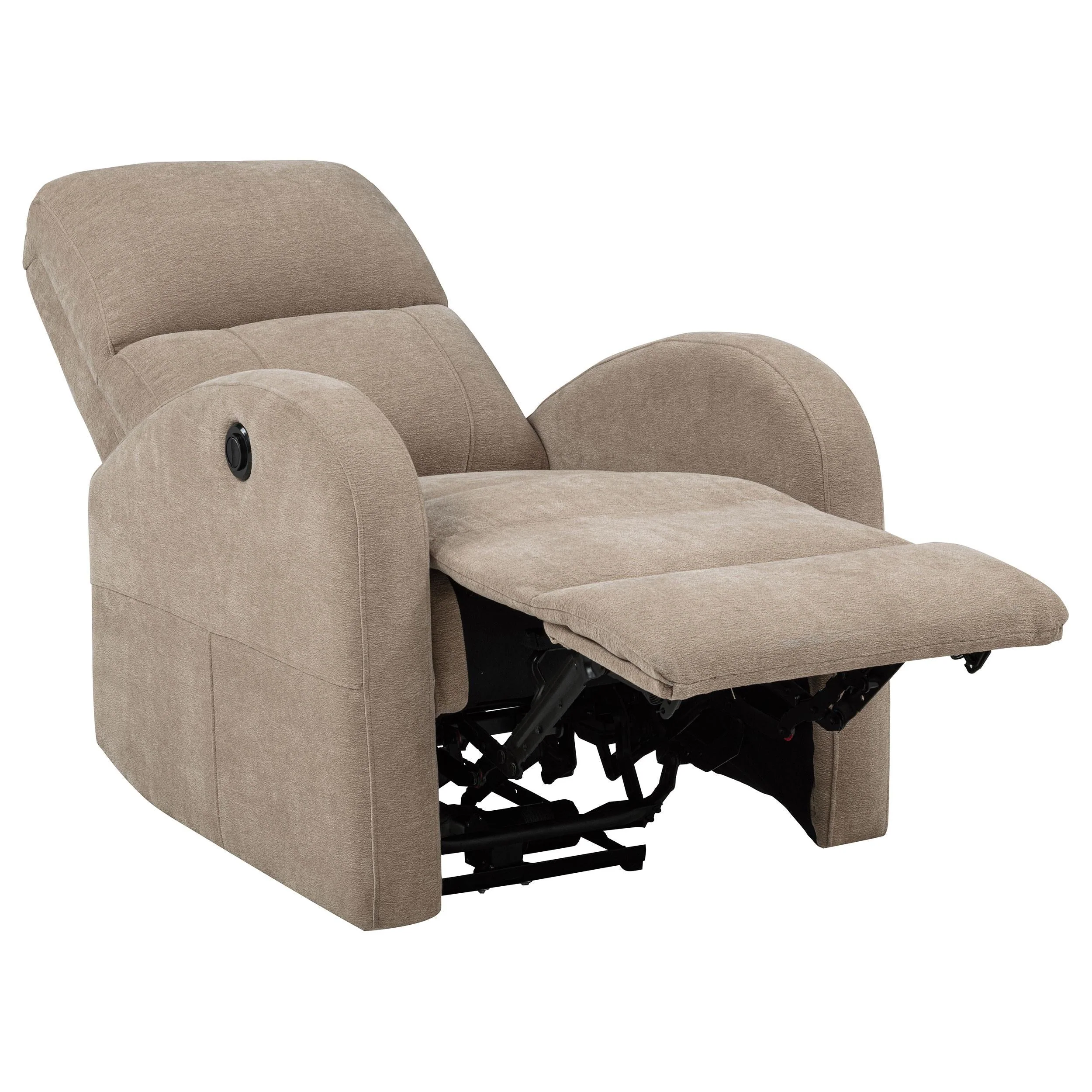Grant Camel Fabric Upholstered Power Recliner Chair - Image 5