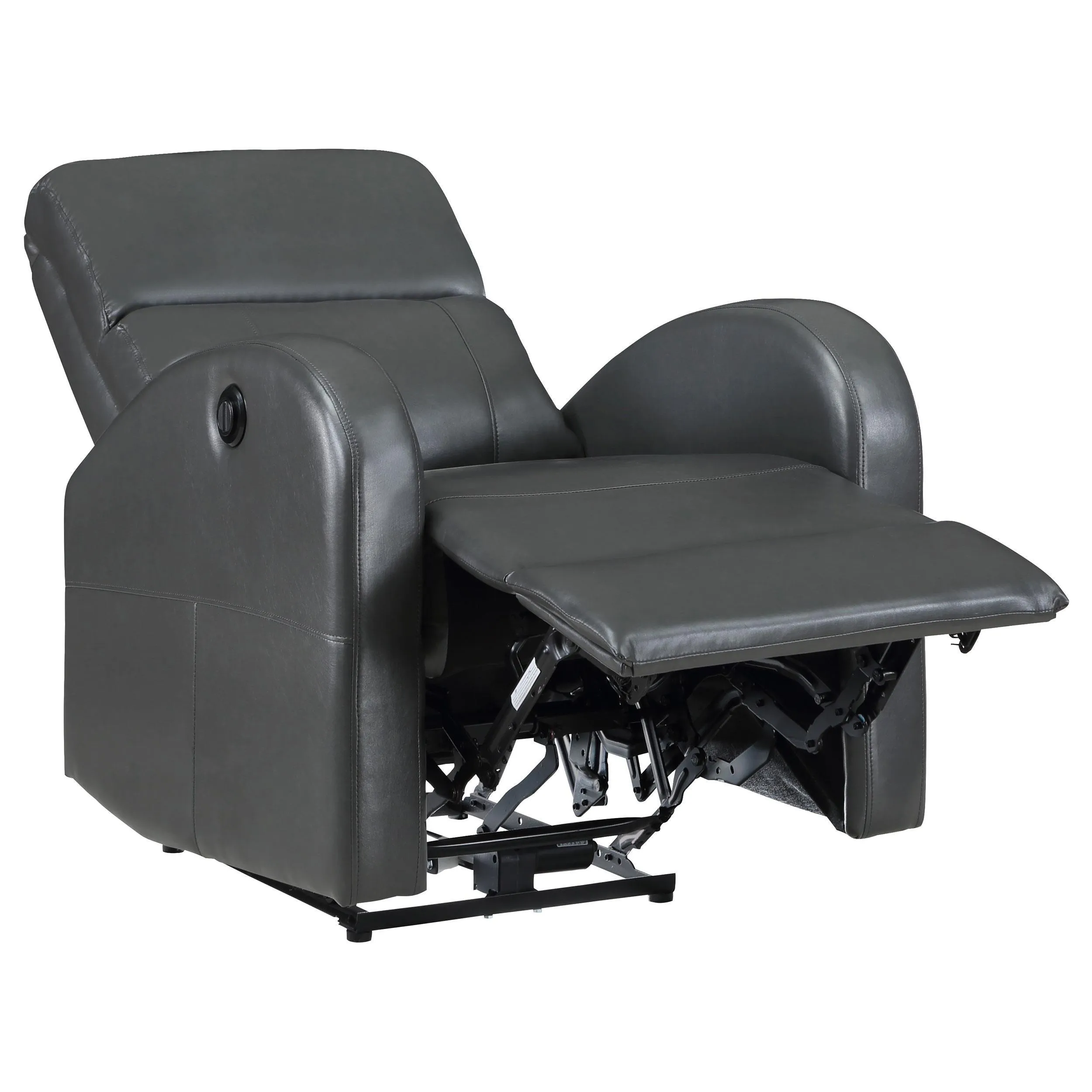 Grant Grey Upholstered Power Recliner Chair - Image 3