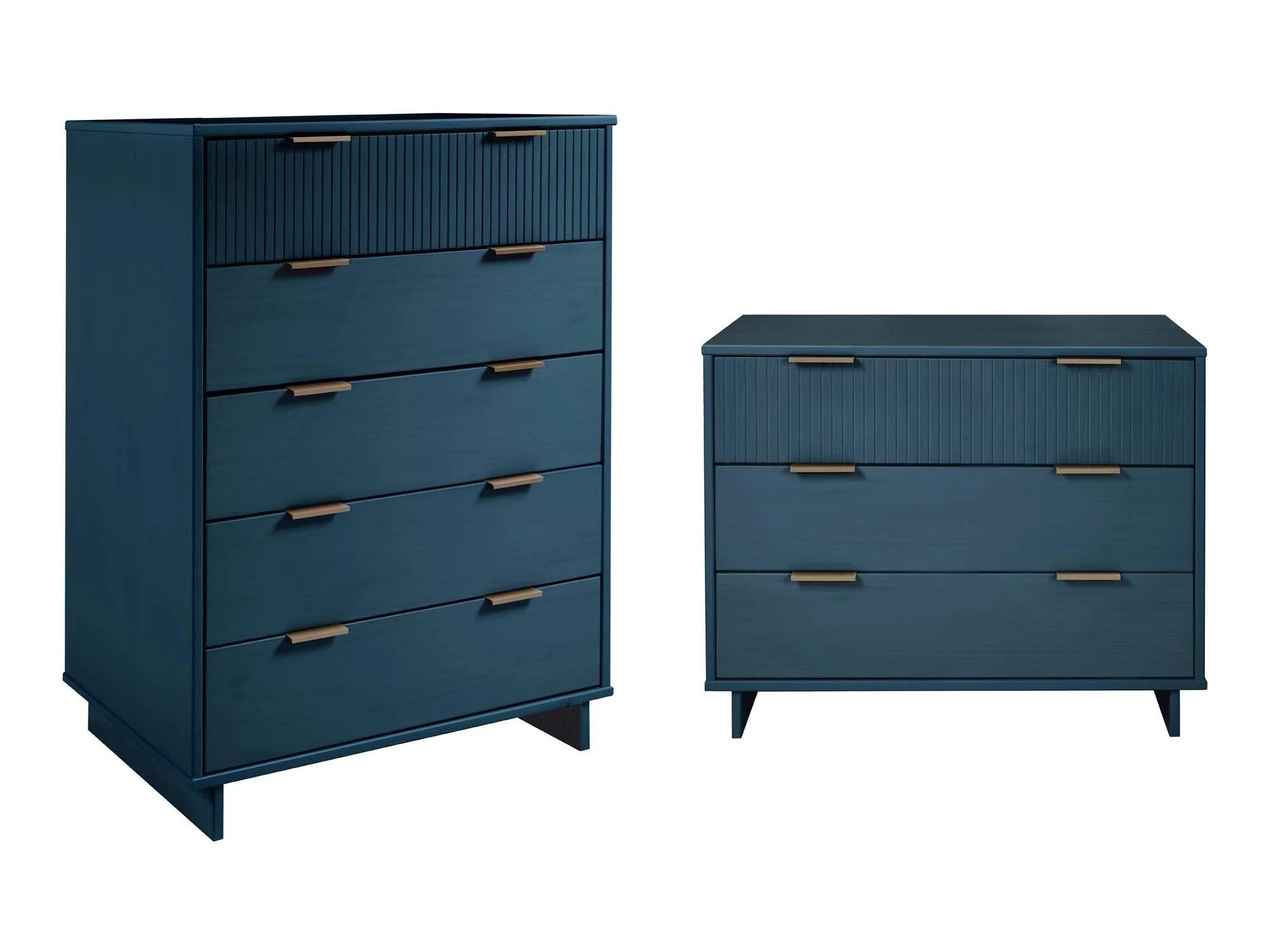 Granville 2-Piece Granville Tall Chest and Standard Dresser Set in Midnight Blue