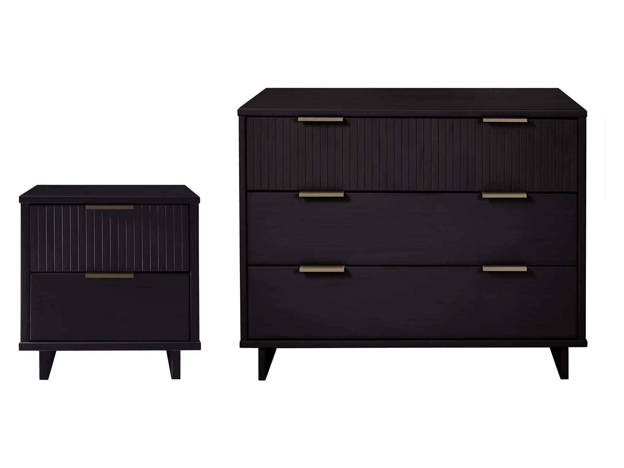 Granville 2-Piece Standard Dresser and Nightstand Set in Black