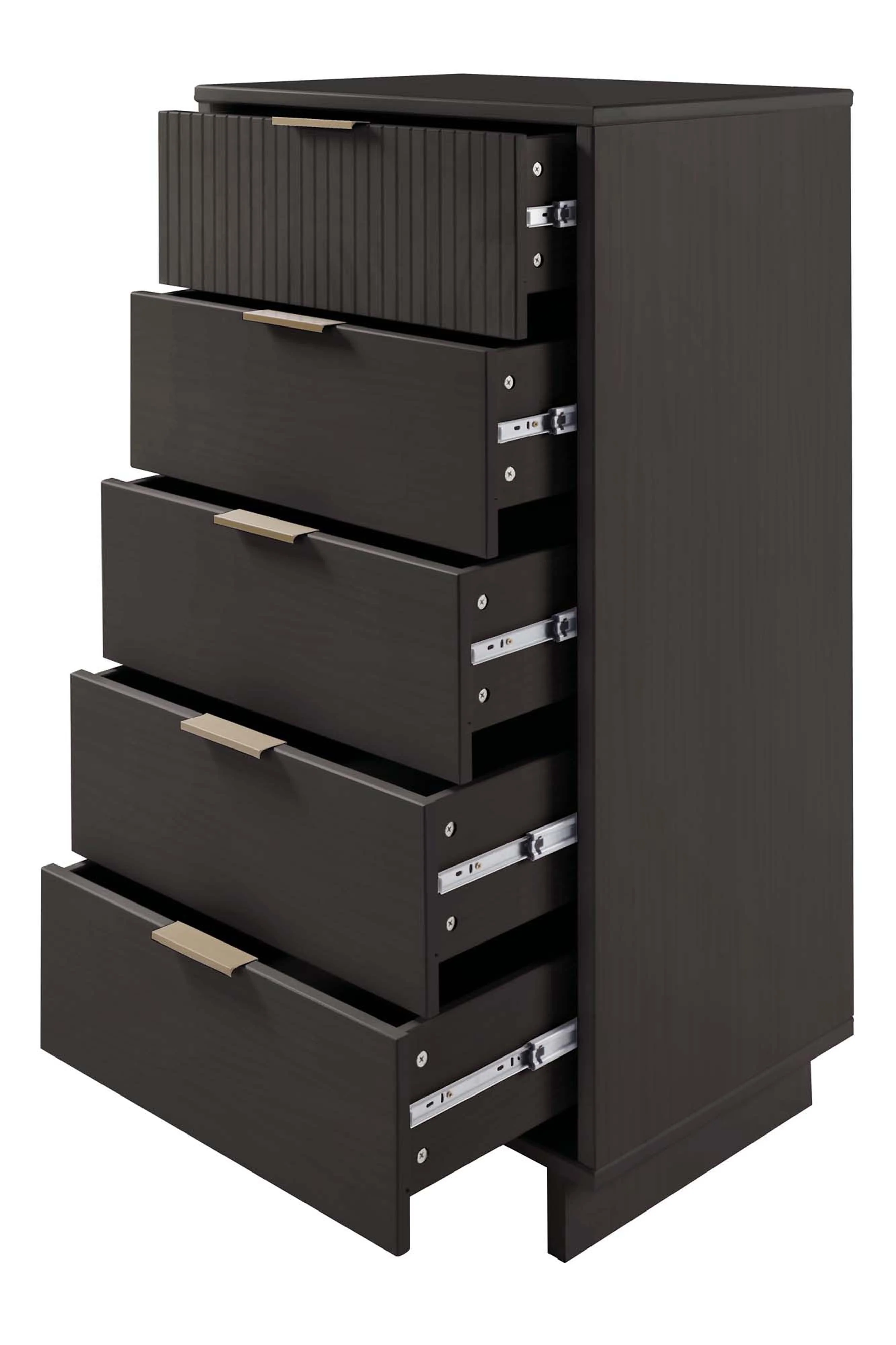 Granville 2-Piece Tall Narrow and Standard Dresser Set in Dark Grey - Image 13