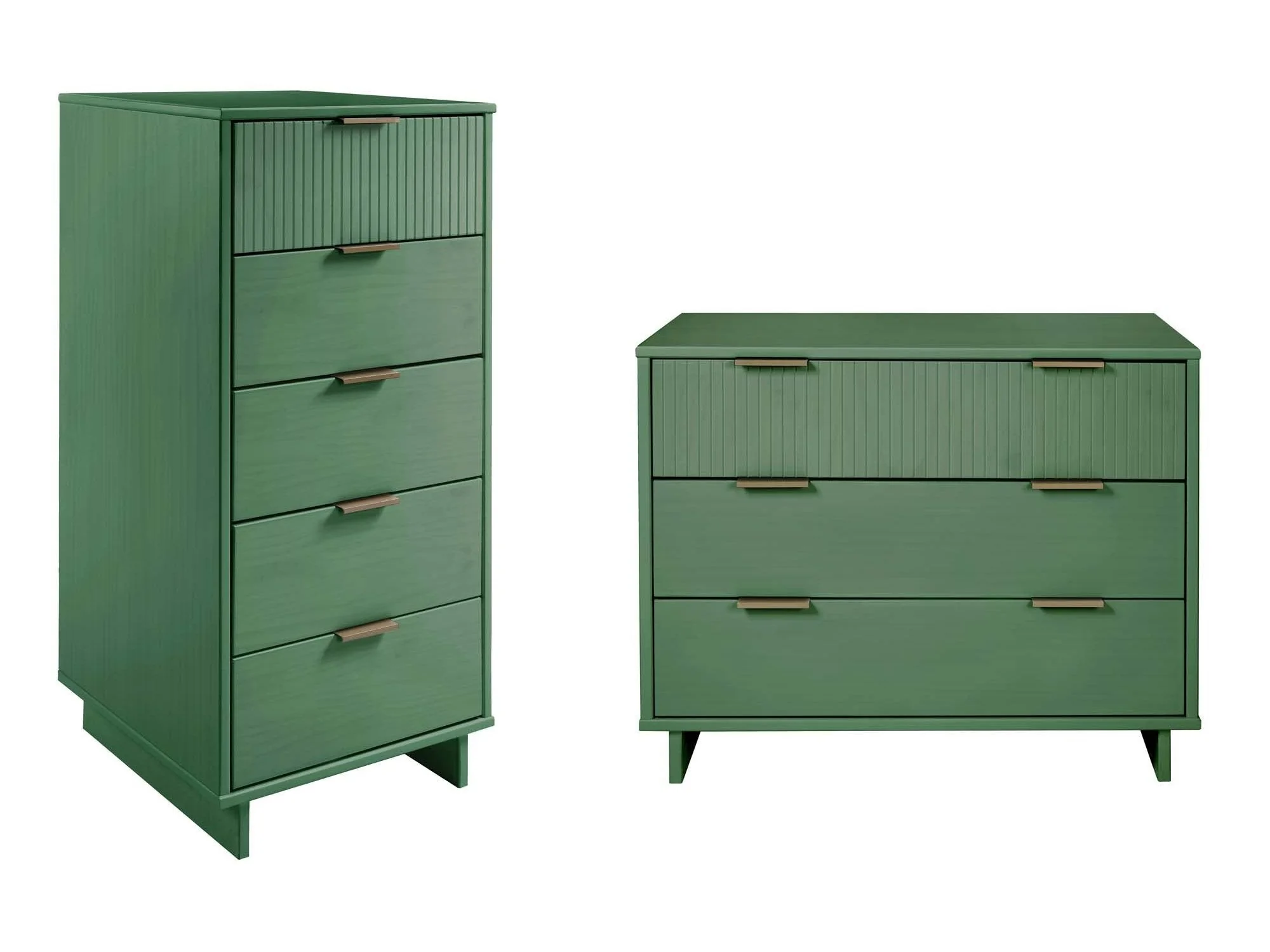 Granville 2-Piece Tall Narrow and Standard Dresser Set in Sage Green