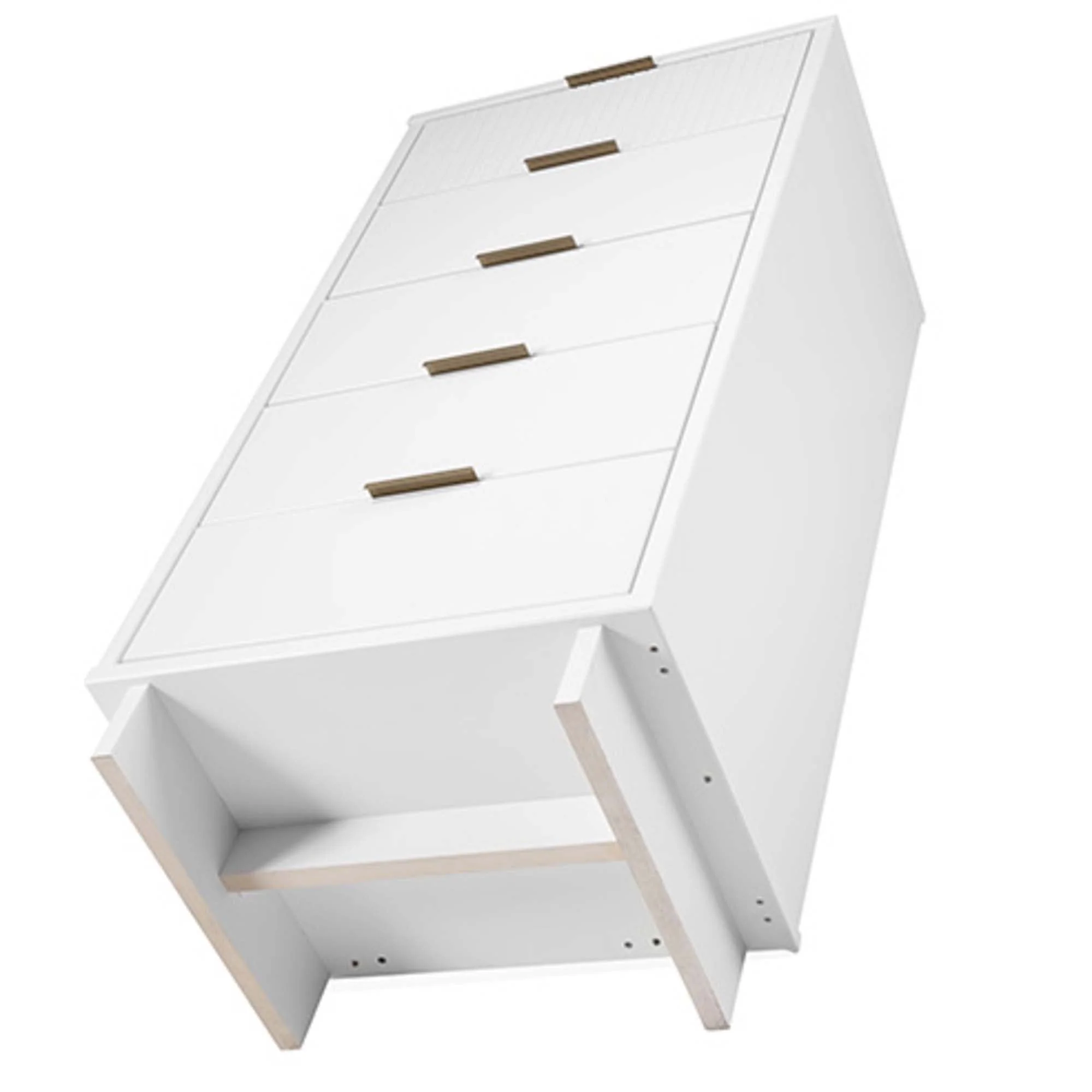 Granville 2-Piece Tall Narrow and Standard Dresser Set in White - Image 12