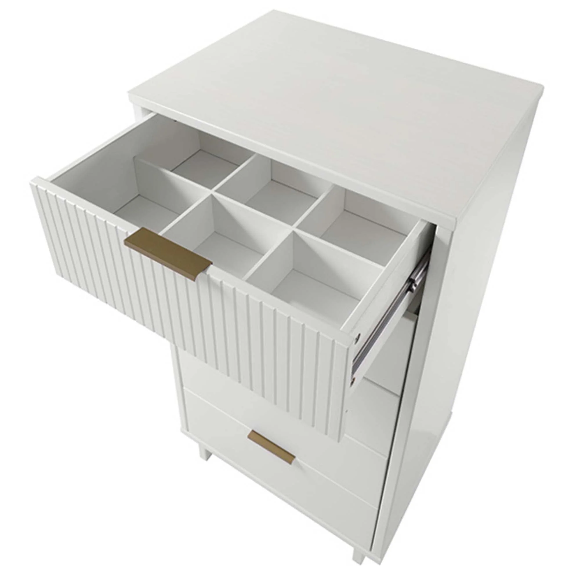 Granville 2-Piece Tall Narrow and Standard Dresser Set in White - Image 14