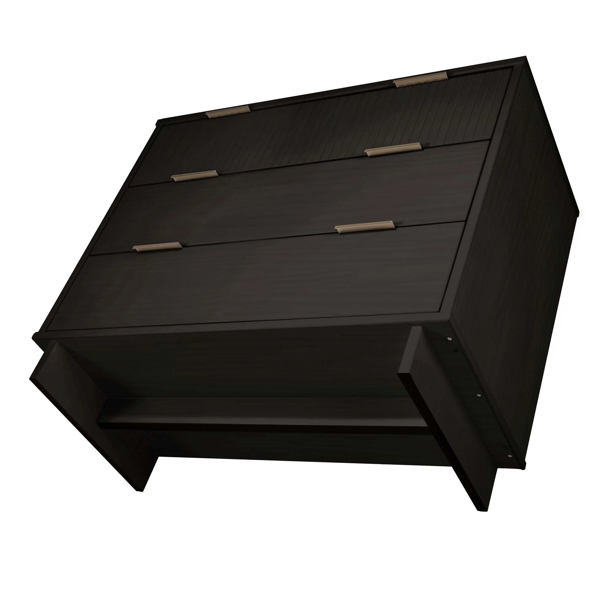 Granville 3-Piece Standard Dresser, Tall Narrow Chest and Nightstand Set in Black - Image 21