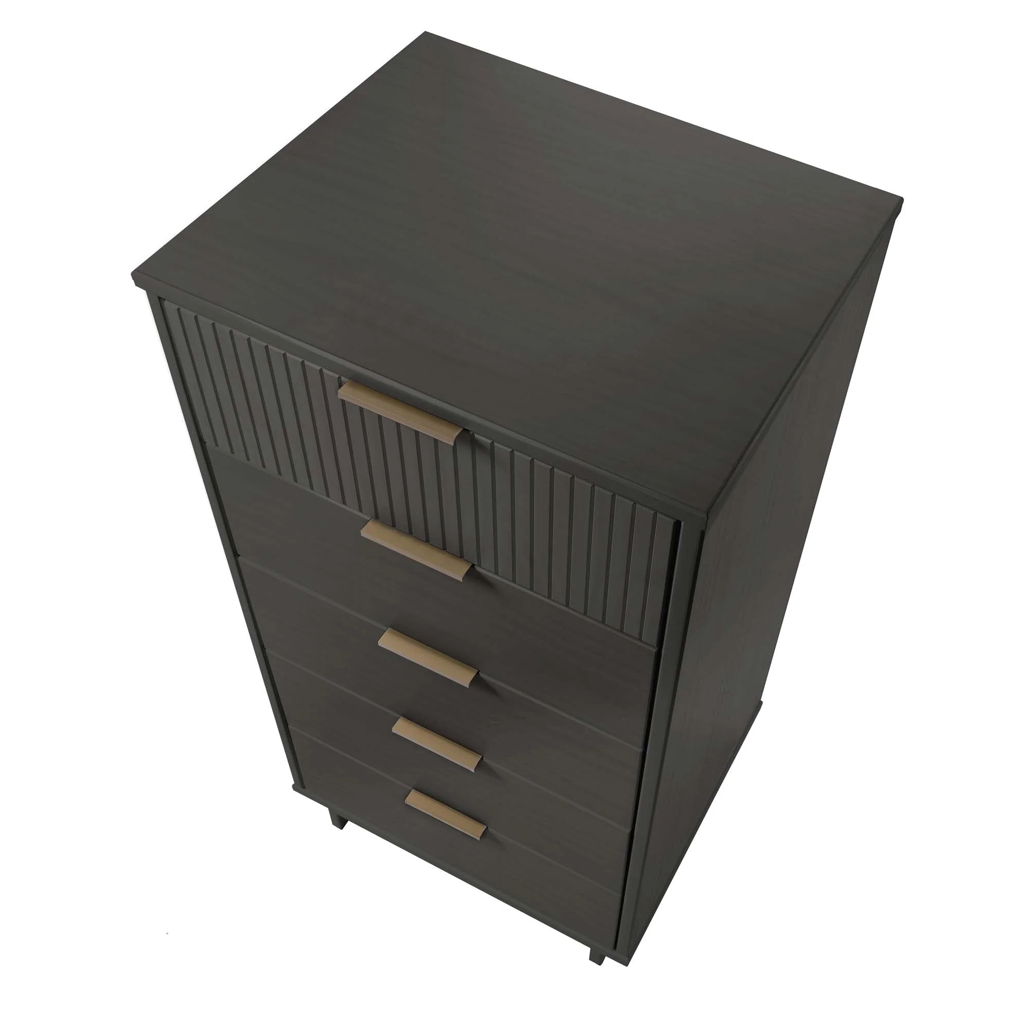Granville 3-Piece Standard Dresser, Tall Narrow Chest and Nightstand Set in Dark Grey - Image 13