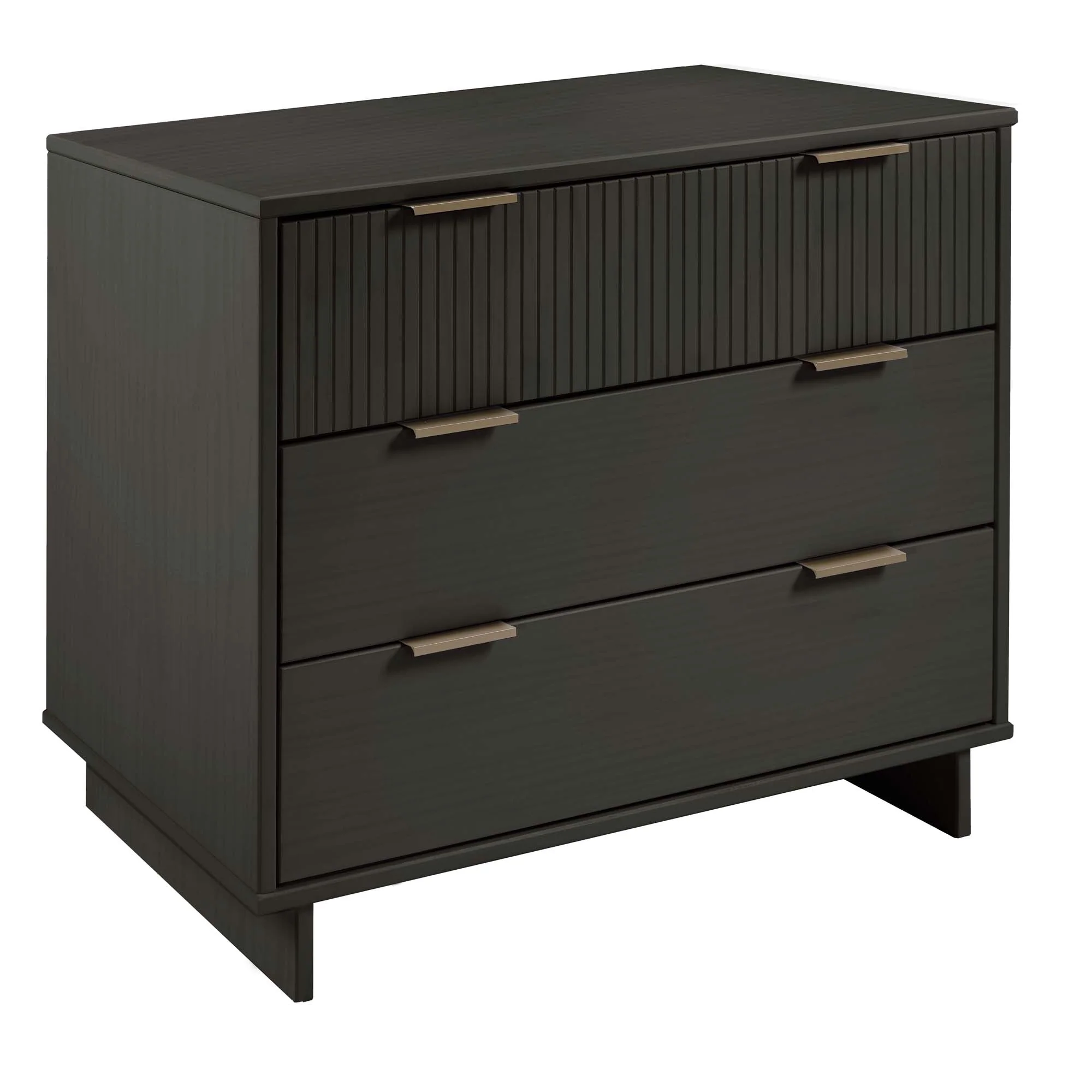 Granville 3-Piece Standard Dresser, Tall Narrow Chest and Nightstand Set in Dark Grey - Image 18